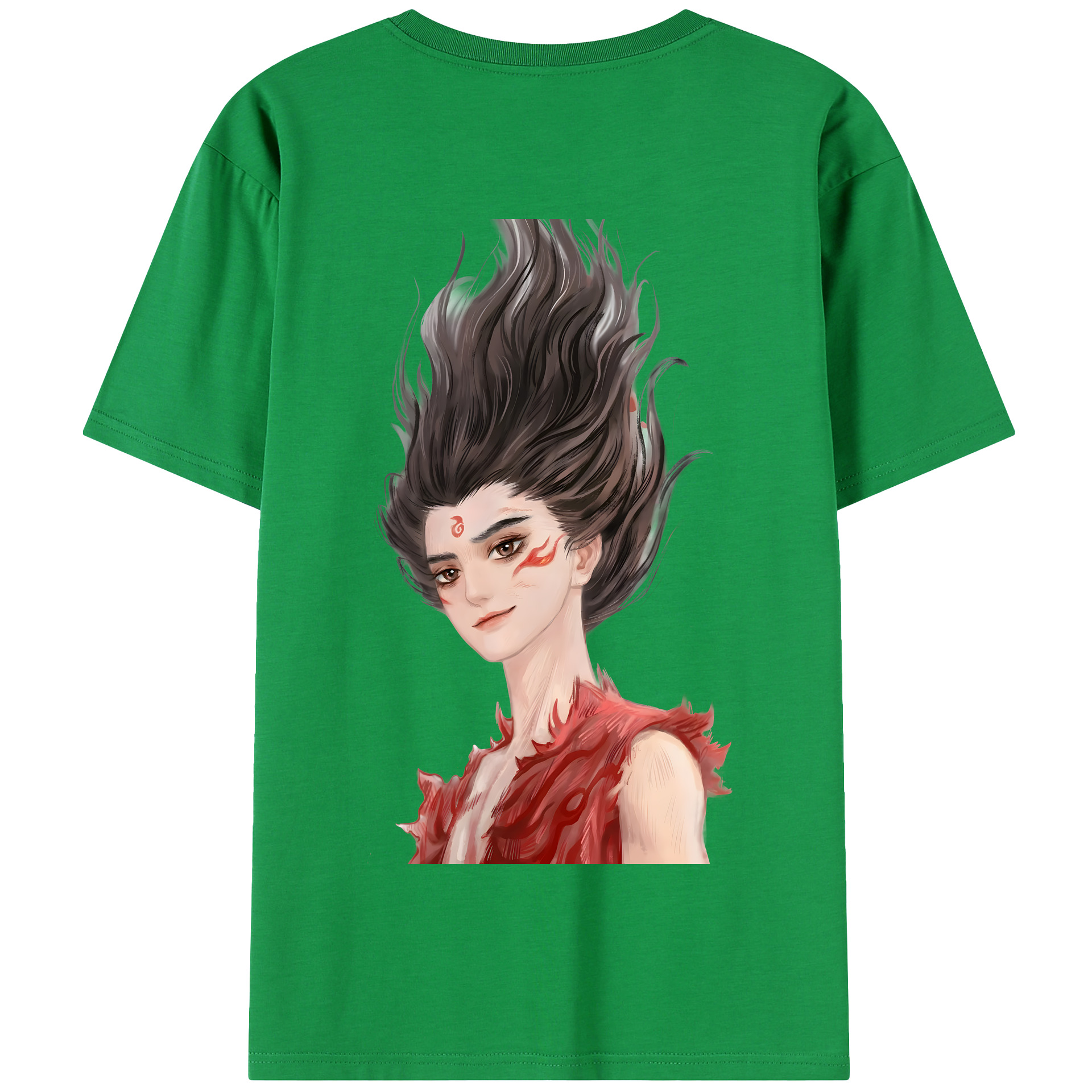 （画像用） Ne Zha 2 ナタ 魔童の大暴れ 綿100％半袖Tシャツ（背面プリント）