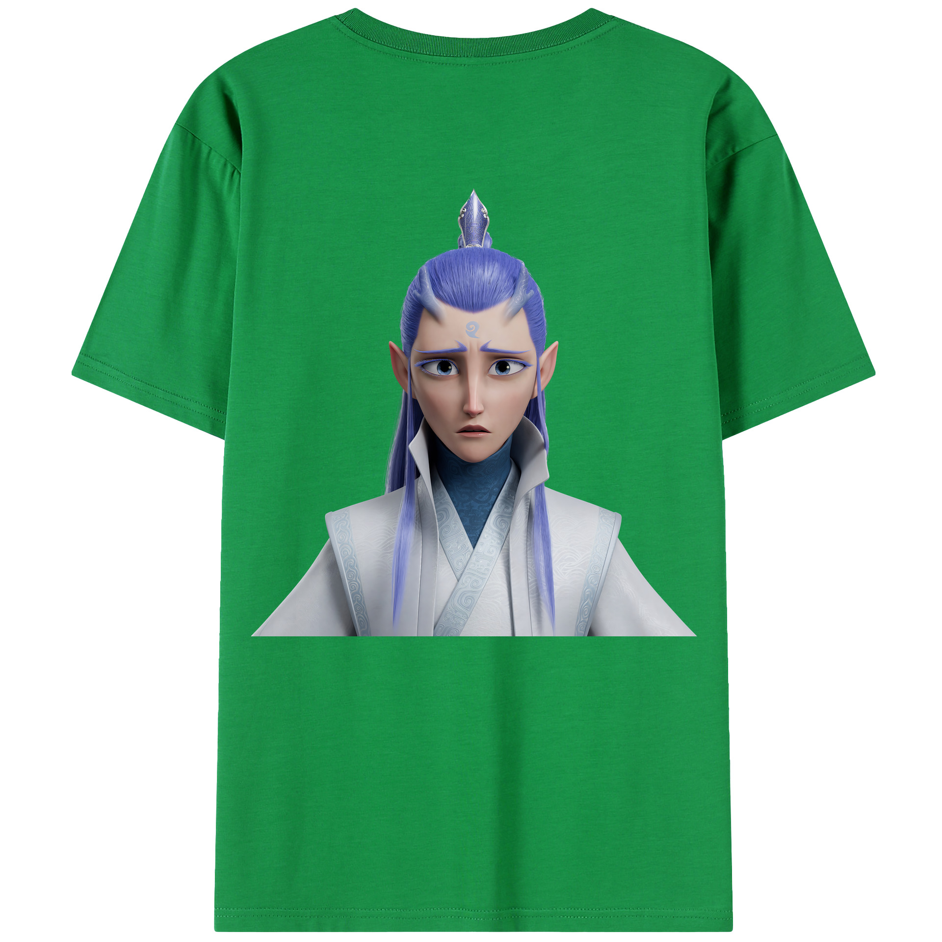 （画像用） Ne Zha 2 ナタ 魔童の大暴れ 綿100％半袖Tシャツ（背面プリント）