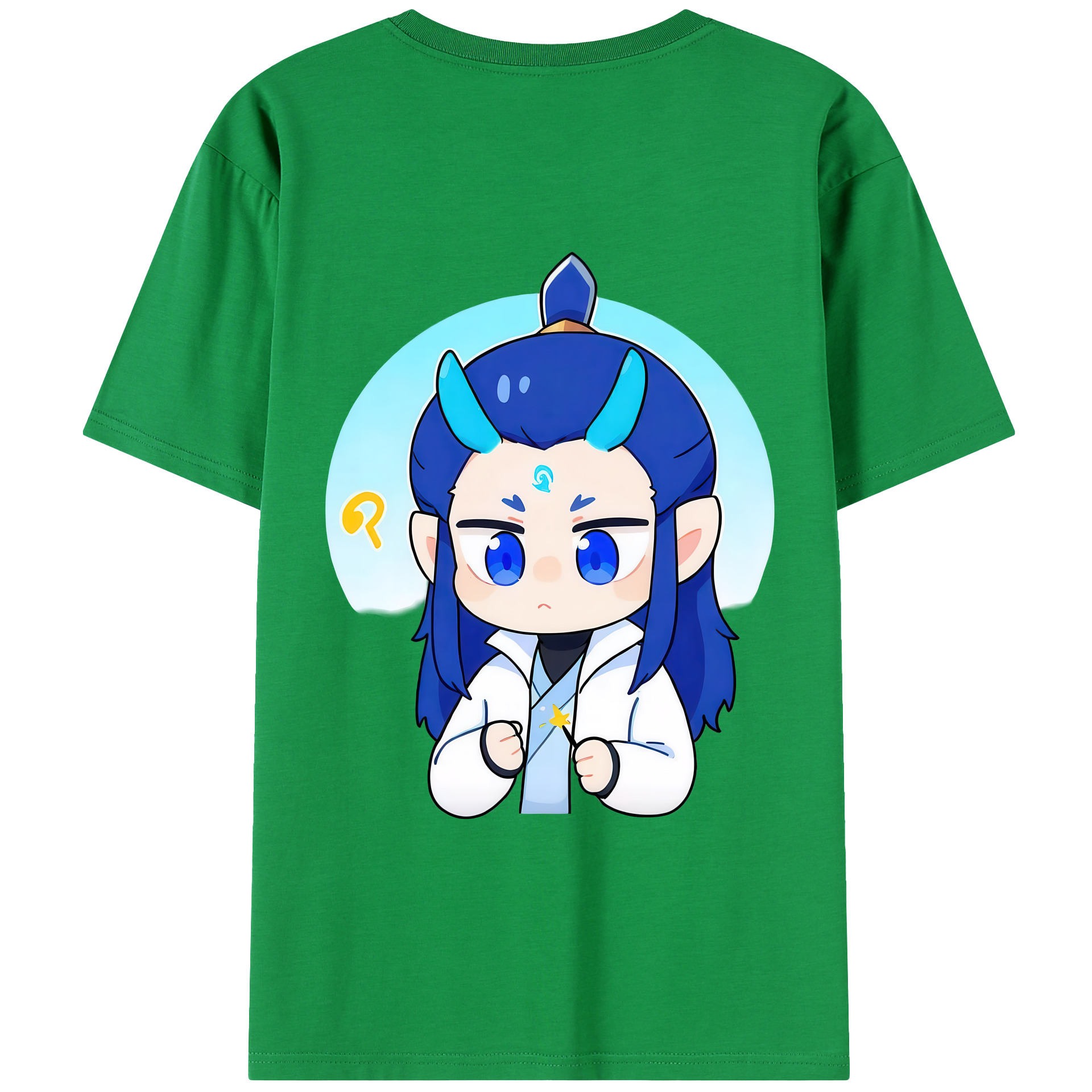 （画像用） Ne Zha 2 ナタ 魔童の大暴れ 綿100％半袖Tシャツ（背面プリント）