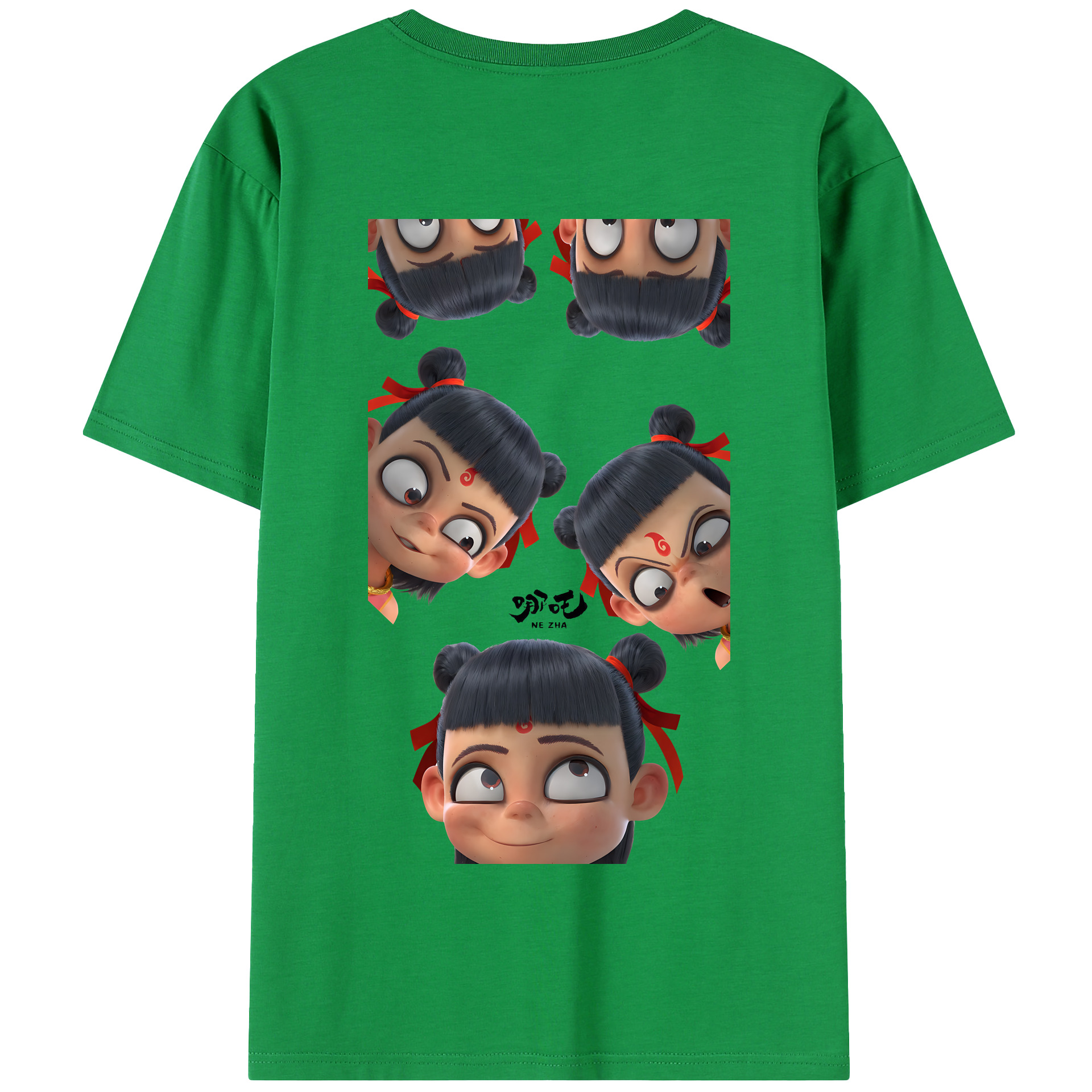 （画像用） Ne Zha 2 ナタ 魔童の大暴れ 綿100％半袖Tシャツ（背面プリント）