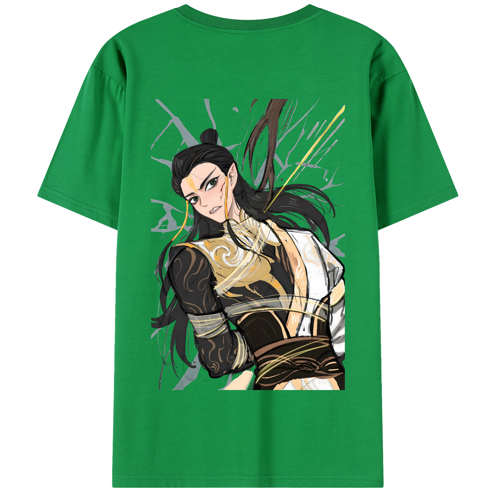 （画像用） Ne Zha 2 ナタ 魔童の大暴れ 綿100％半袖Tシャツ（背面プリント）