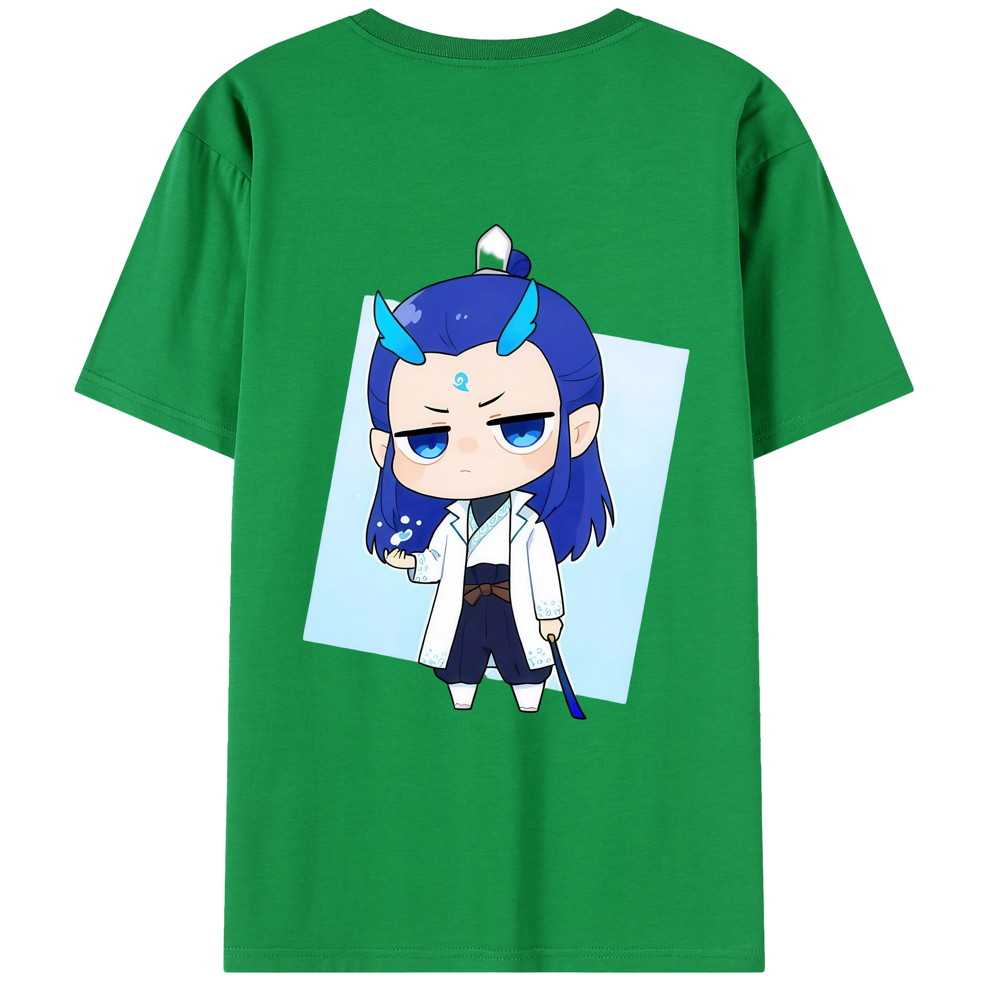 （画像用） Ne Zha 2 ナタ 魔童の大暴れ 綿100％半袖Tシャツ（背面プリント）