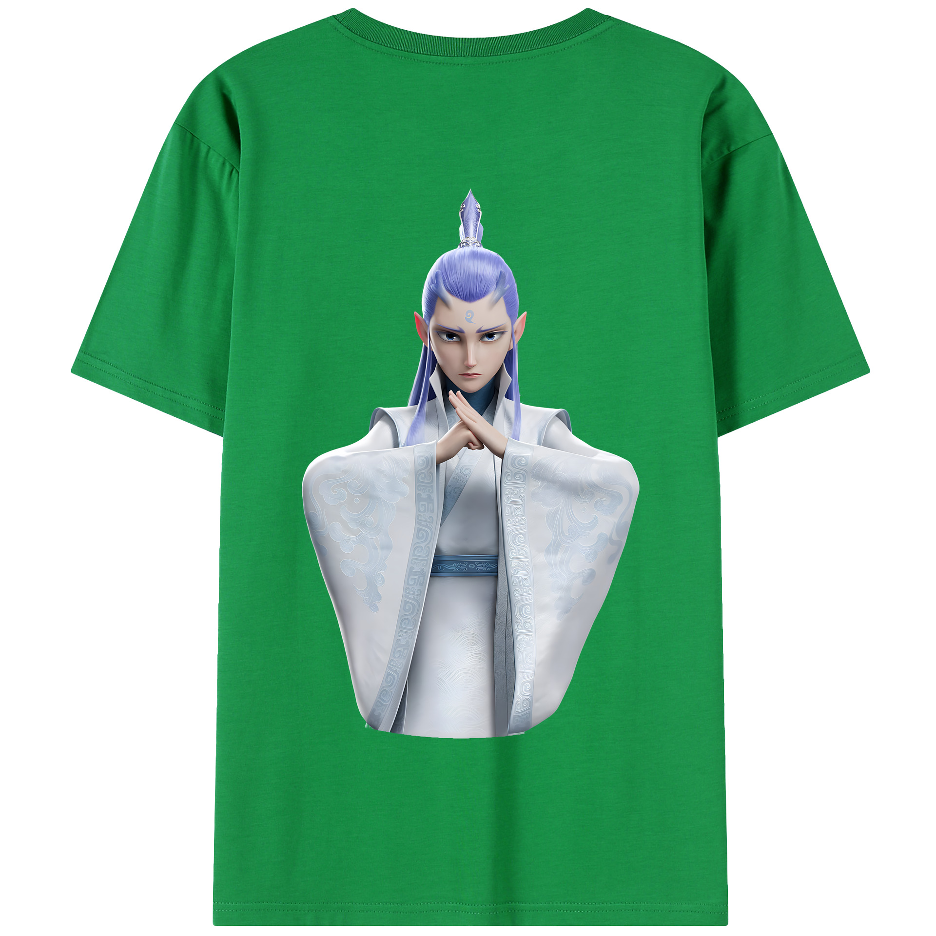 （画像用） Ne Zha 2 ナタ 魔童の大暴れ 綿100％半袖Tシャツ（背面プリント）