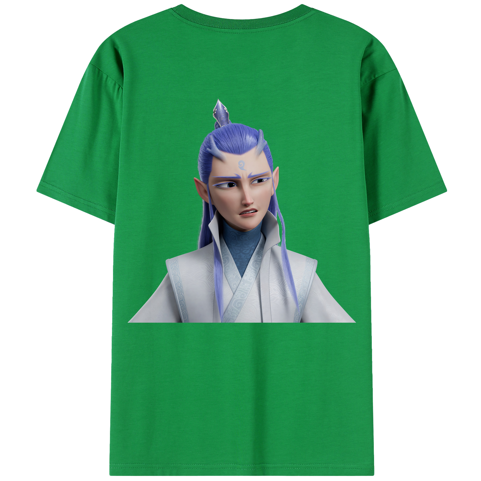 （画像用） Ne Zha 2 ナタ 魔童の大暴れ 綿100％半袖Tシャツ（背面プリント）