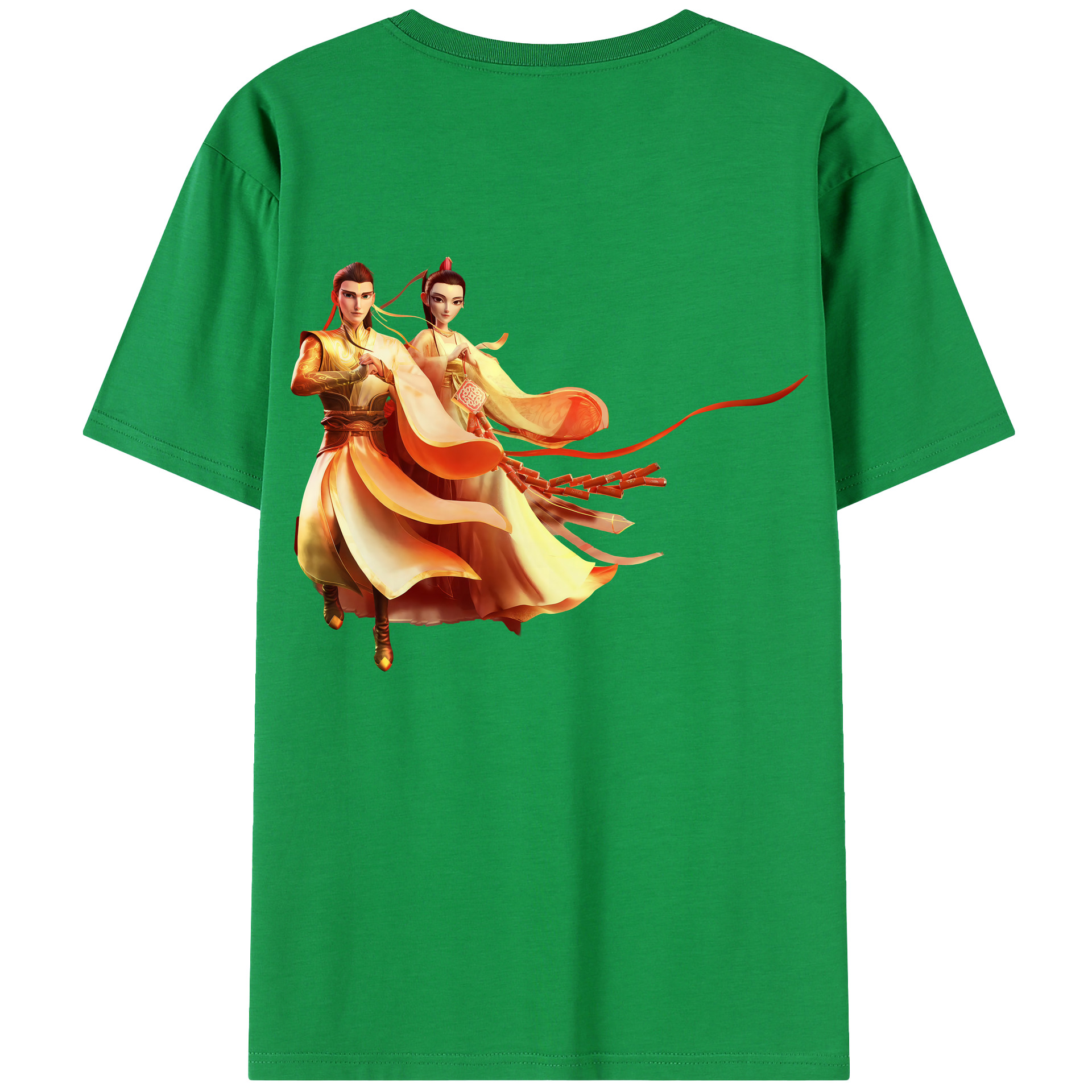（画像用） Ne Zha 2 ナタ 魔童の大暴れ 綿100％半袖Tシャツ（背面プリント）