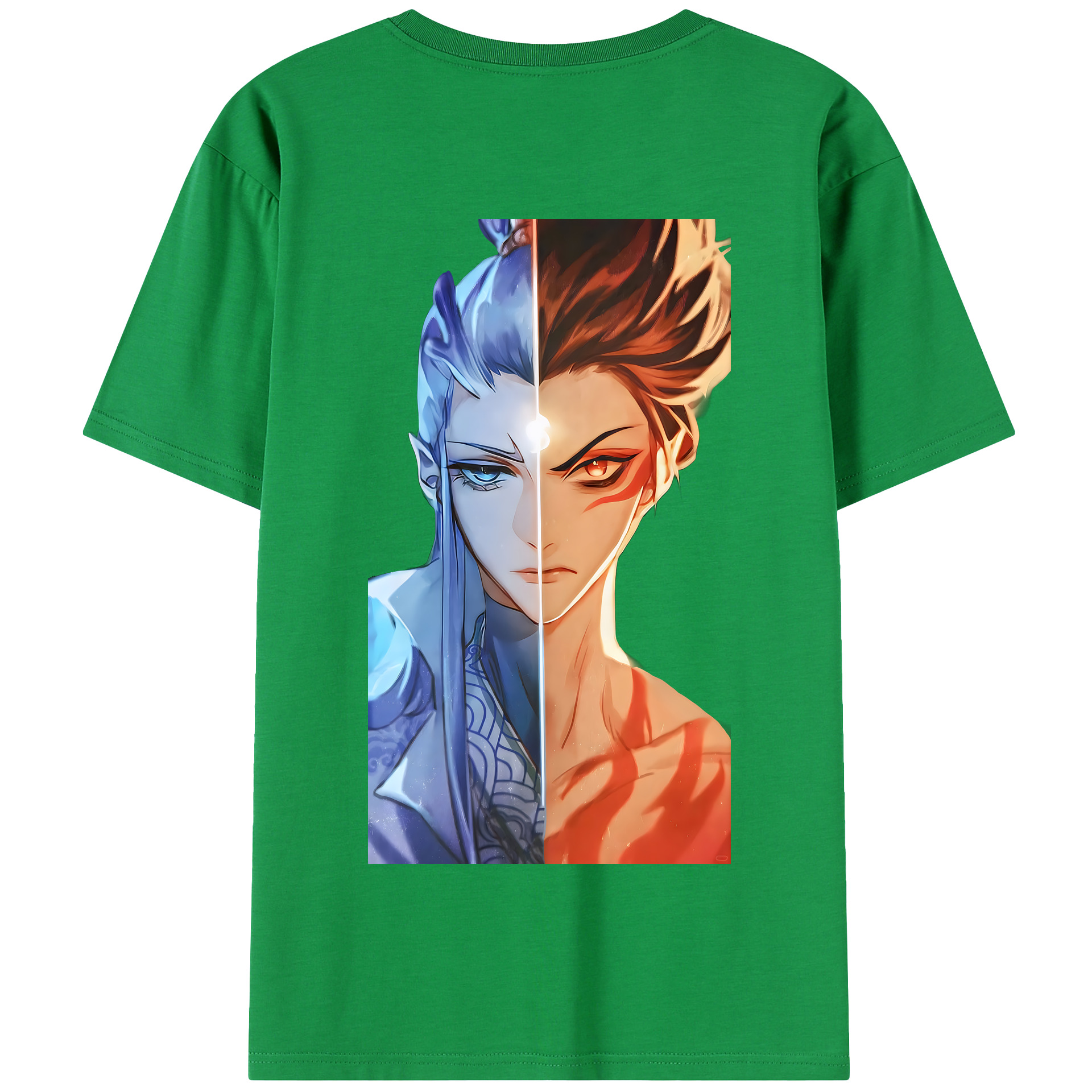 （画像用） Ne Zha 2 ナタ 魔童の大暴れ 綿100％半袖Tシャツ（背面プリント）