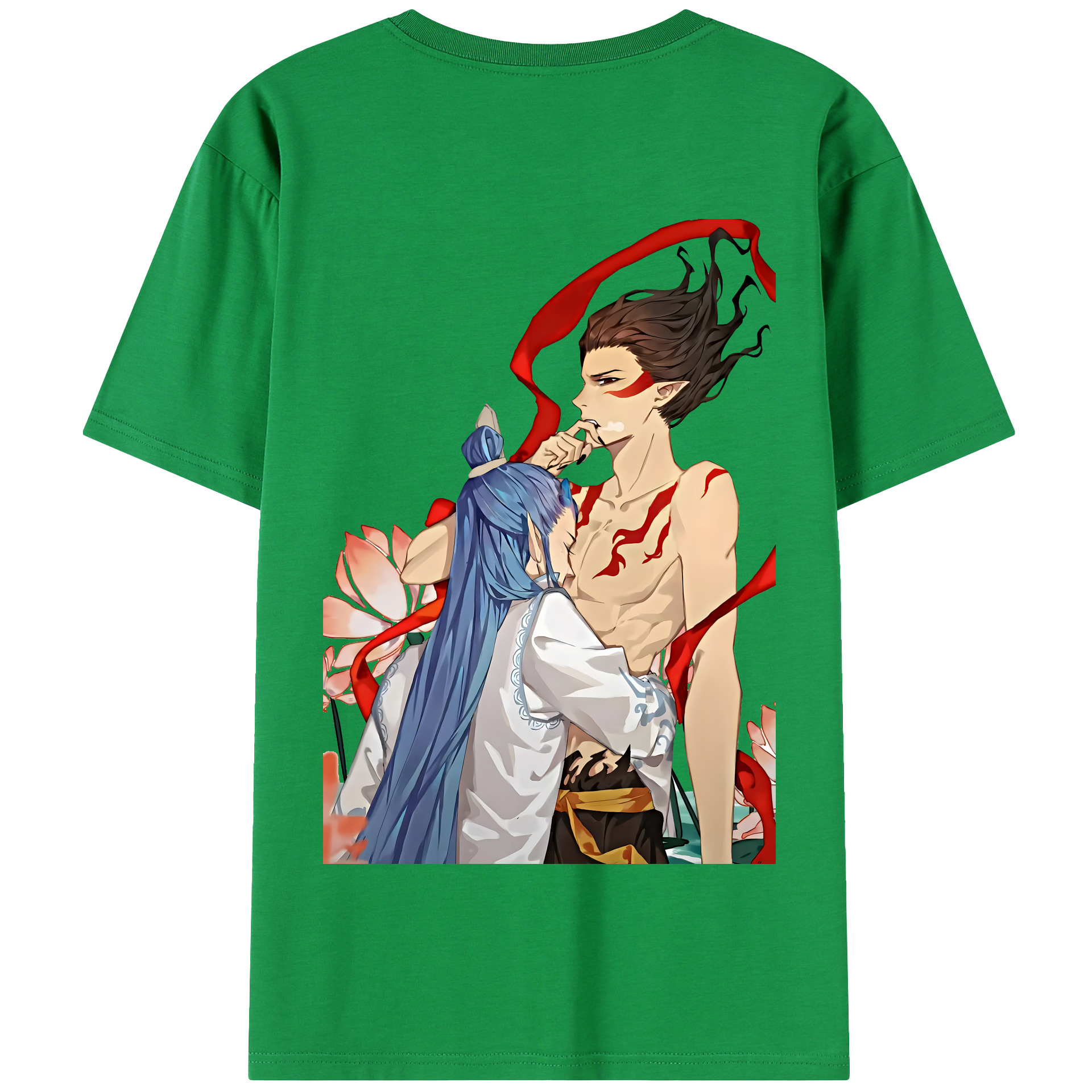 （画像用） Ne Zha 2 ナタ 魔童の大暴れ 綿100％半袖Tシャツ（背面プリント）