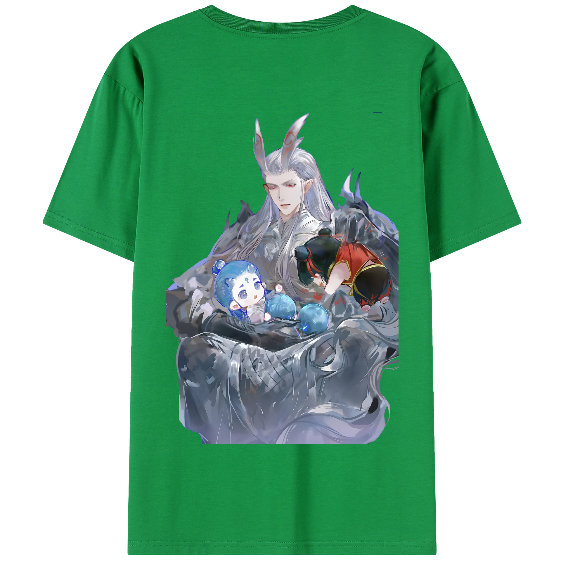 （画像用） Ne Zha 2 ナタ 魔童の大暴れ 綿100％半袖Tシャツ（背面プリント）