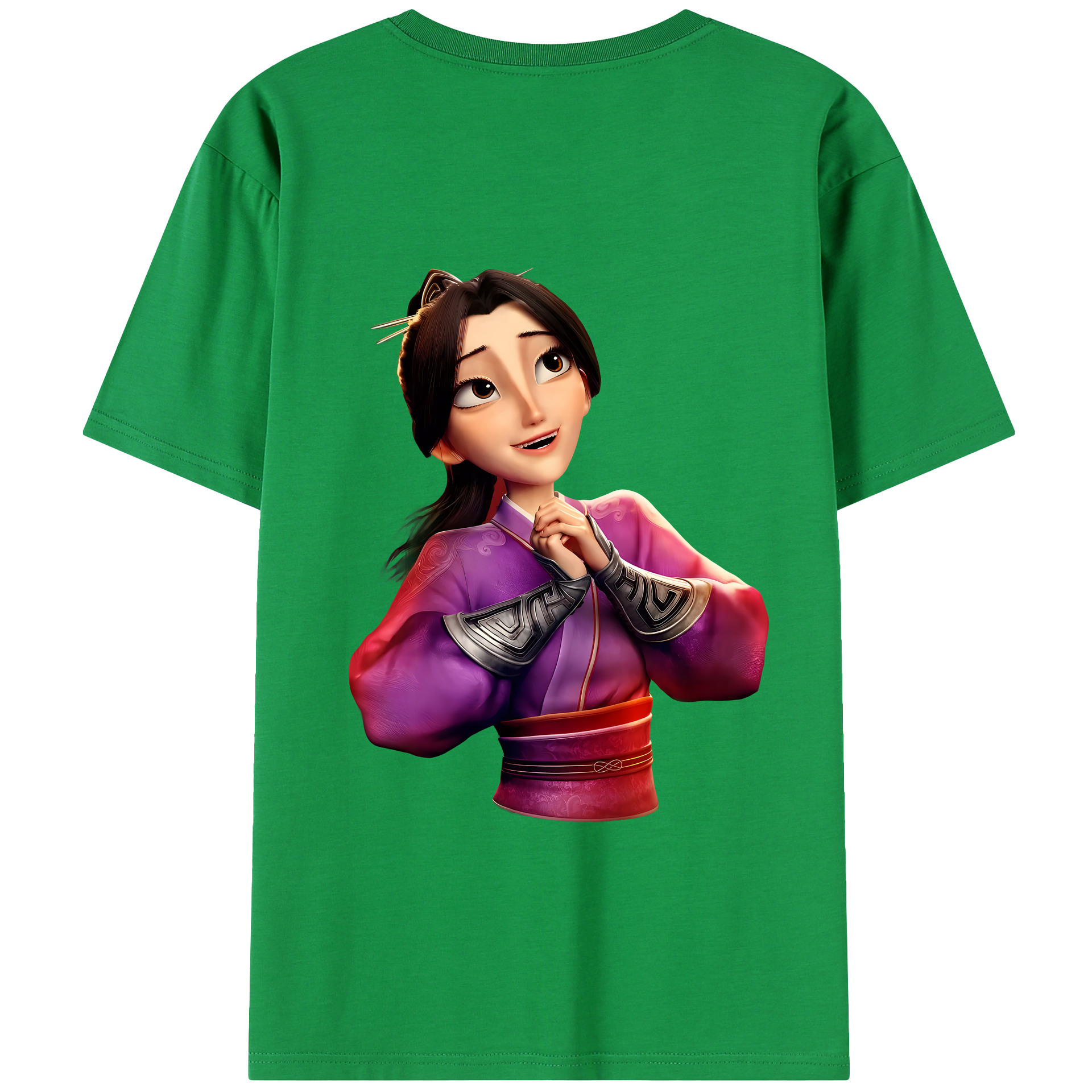 （画像用） Ne Zha 2 ナタ 魔童の大暴れ 綿100％半袖Tシャツ（背面プリント）