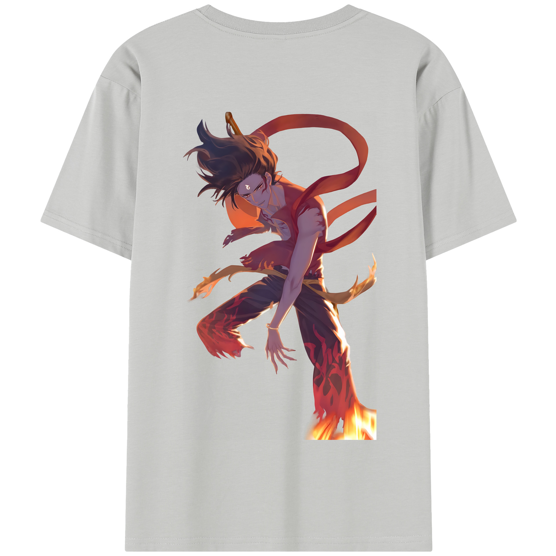 （画像用） Ne Zha 2 ナタ 魔童の大暴れ 綿100％半袖Tシャツ（背面プリント）