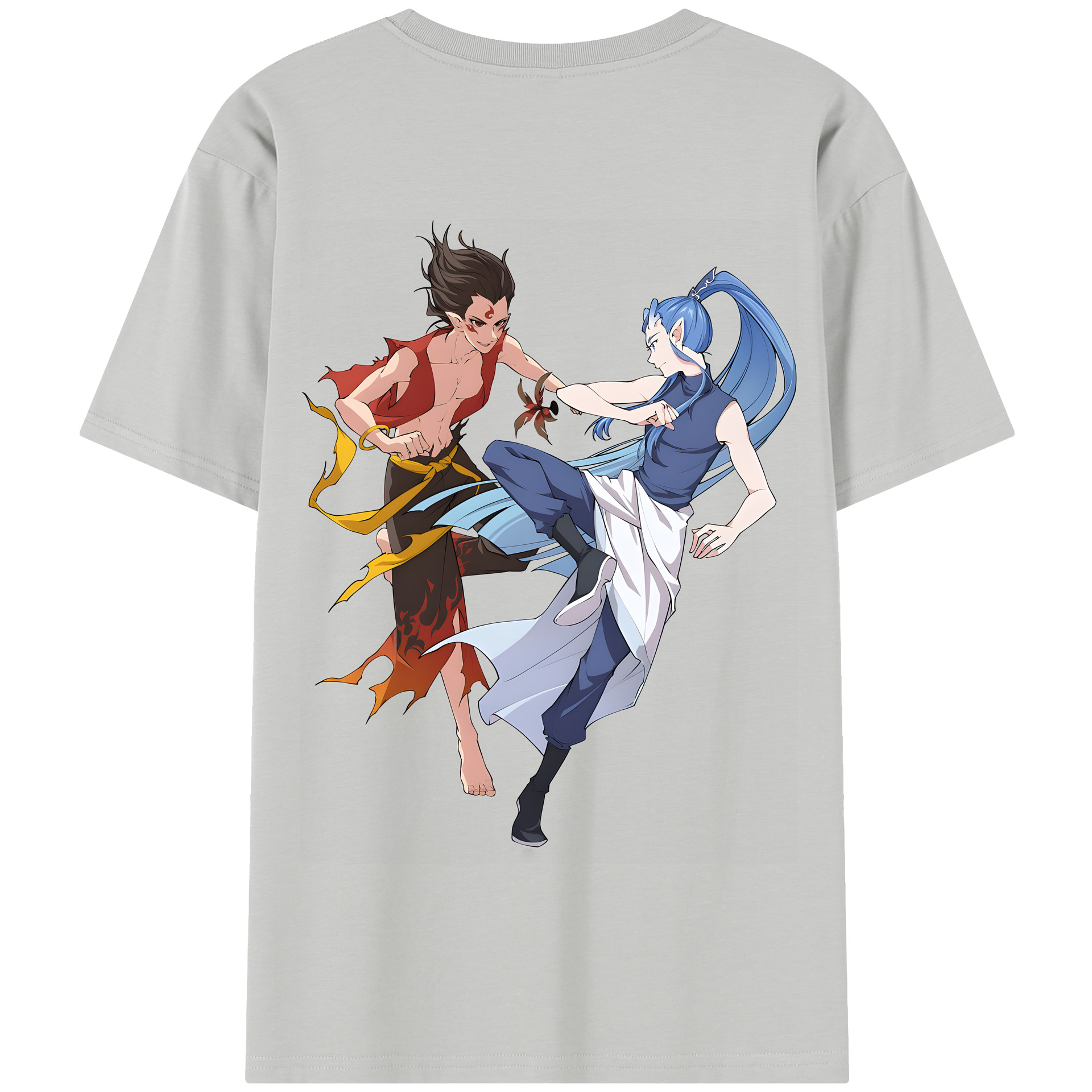（画像用） Ne Zha 2 ナタ 魔童の大暴れ 綿100％半袖Tシャツ（背面プリント）