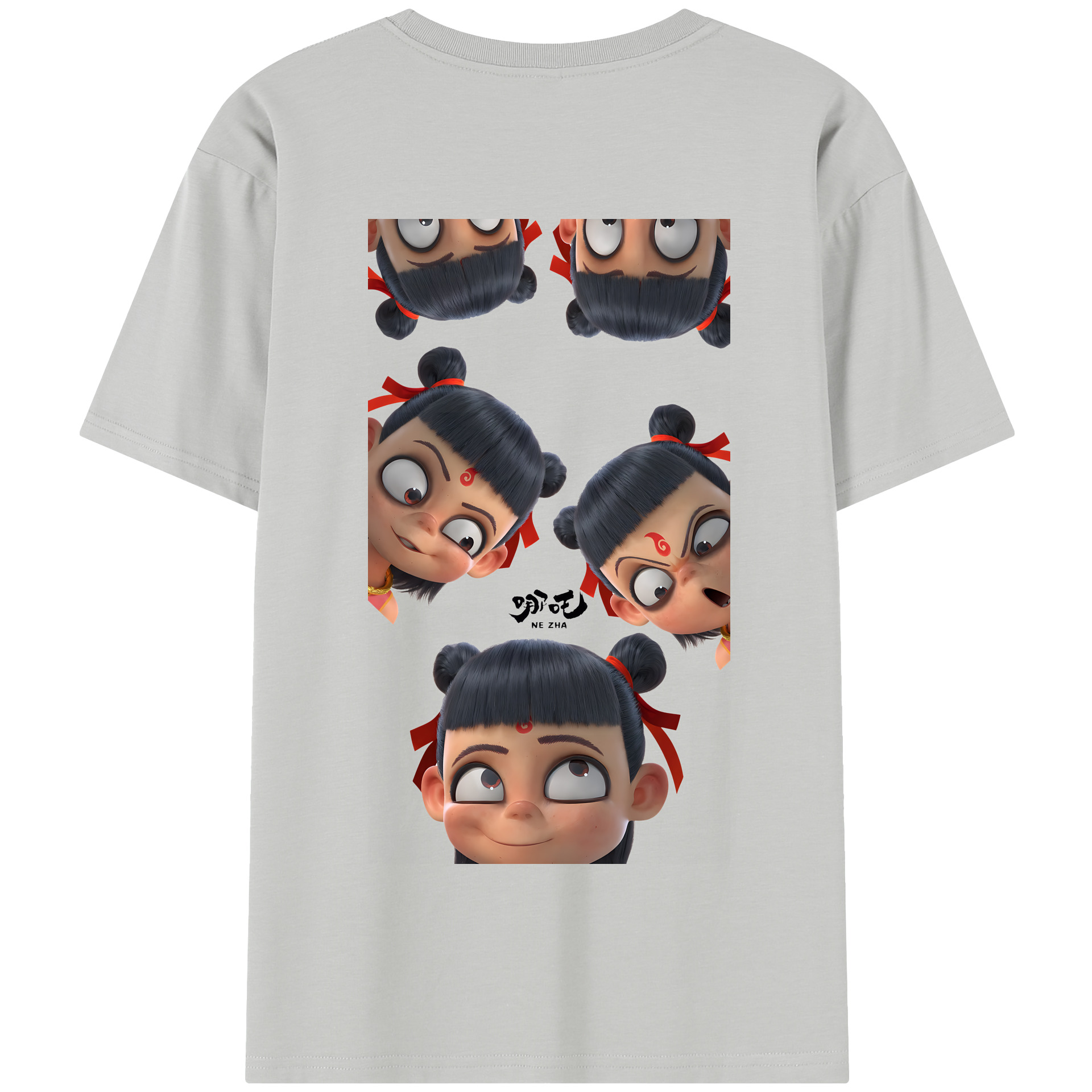 （画像用） Ne Zha 2 ナタ 魔童の大暴れ 綿100％半袖Tシャツ（背面プリント）