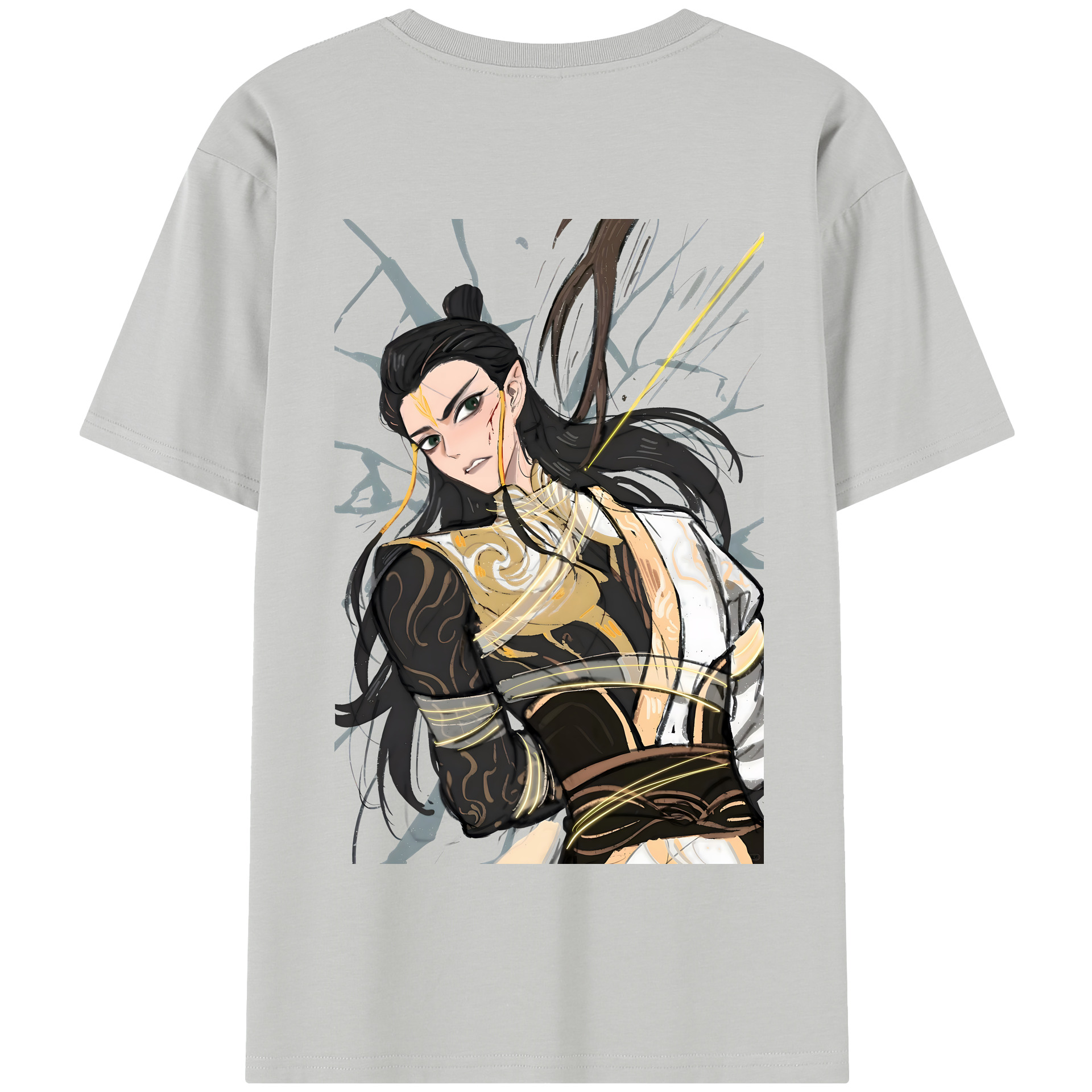 （画像用） Ne Zha 2 ナタ 魔童の大暴れ 綿100％半袖Tシャツ（背面プリント）