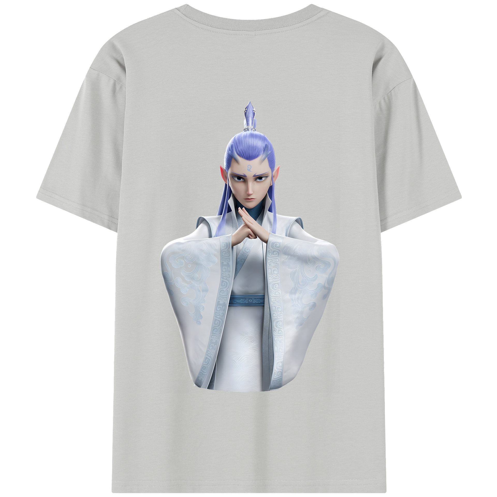 （画像用） Ne Zha 2 ナタ 魔童の大暴れ 綿100％半袖Tシャツ（背面プリント）