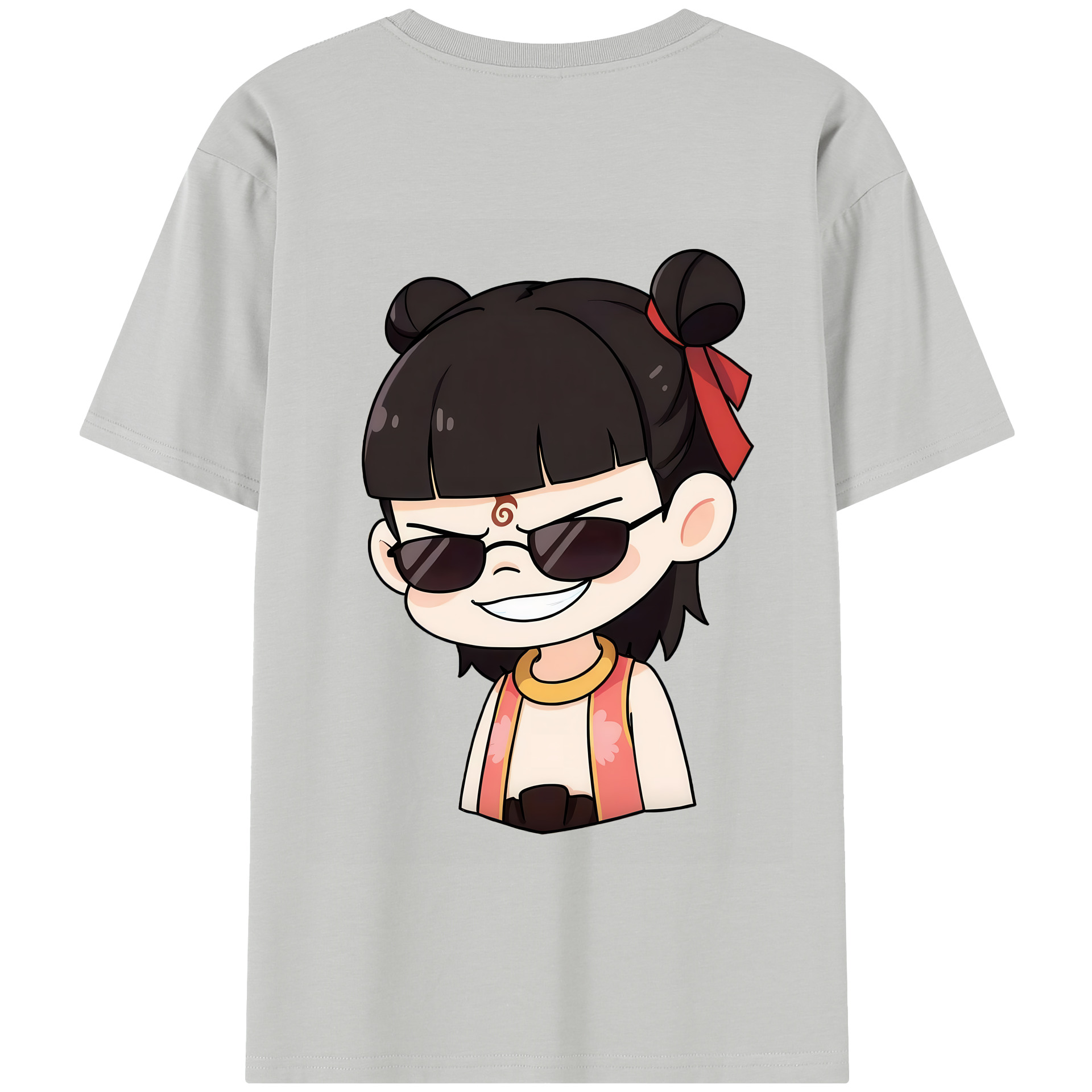 （画像用） Ne Zha 2 ナタ 魔童の大暴れ 綿100％半袖Tシャツ（背面プリント）