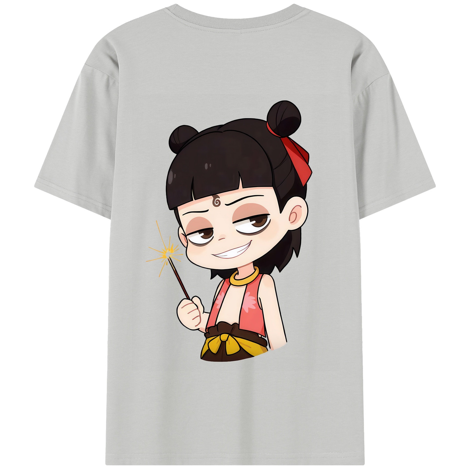 （画像用） Ne Zha 2 ナタ 魔童の大暴れ 綿100％半袖Tシャツ（背面プリント）