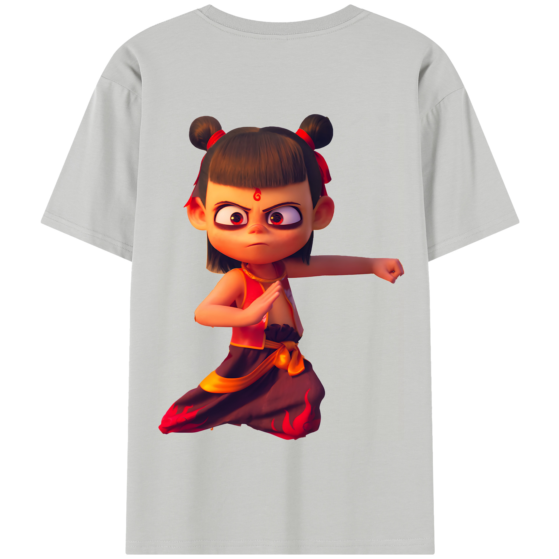 （画像用） Ne Zha 2 ナタ 魔童の大暴れ 綿100％半袖Tシャツ（背面プリント）