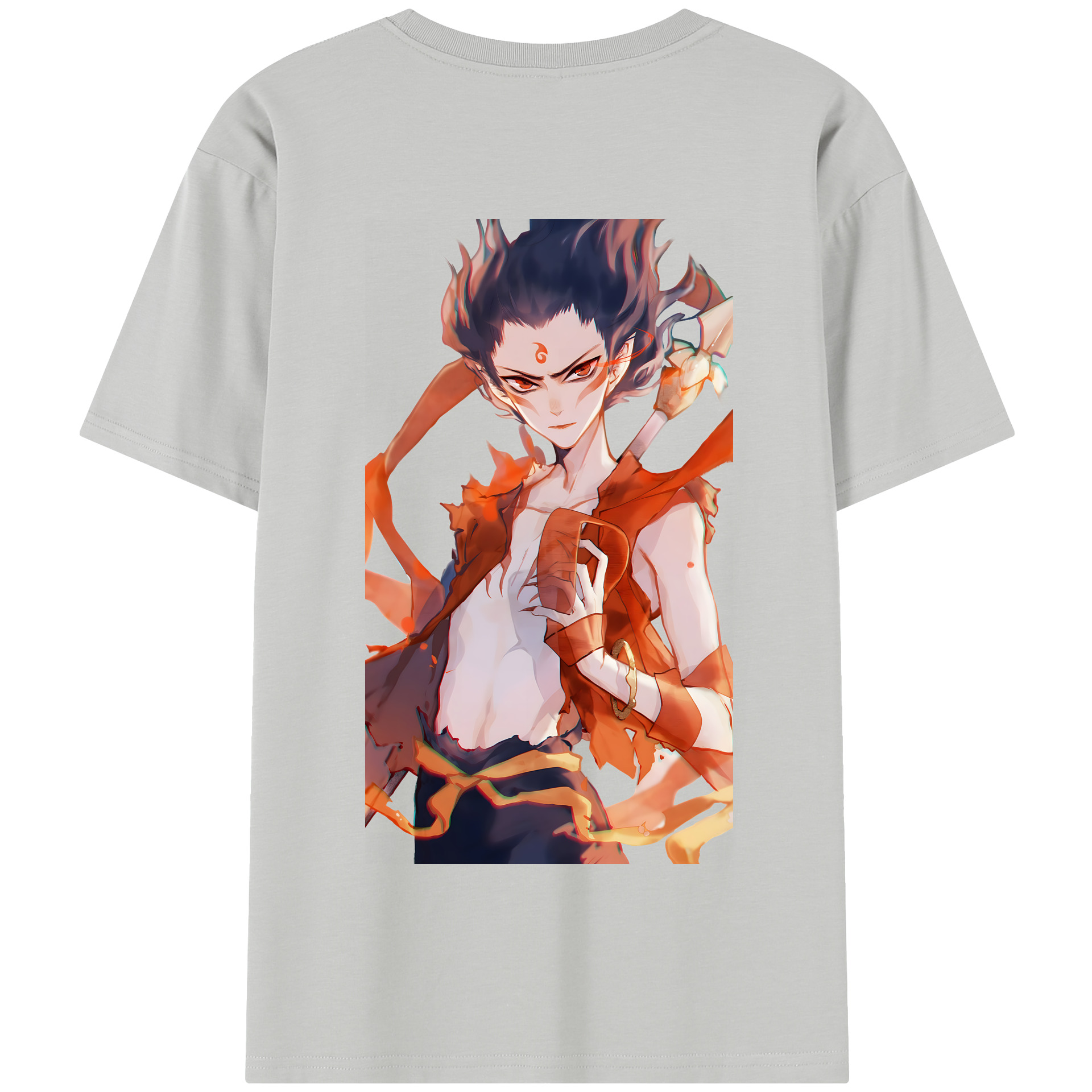 （画像用） Ne Zha 2 ナタ 魔童の大暴れ 綿100％半袖Tシャツ（背面プリント）