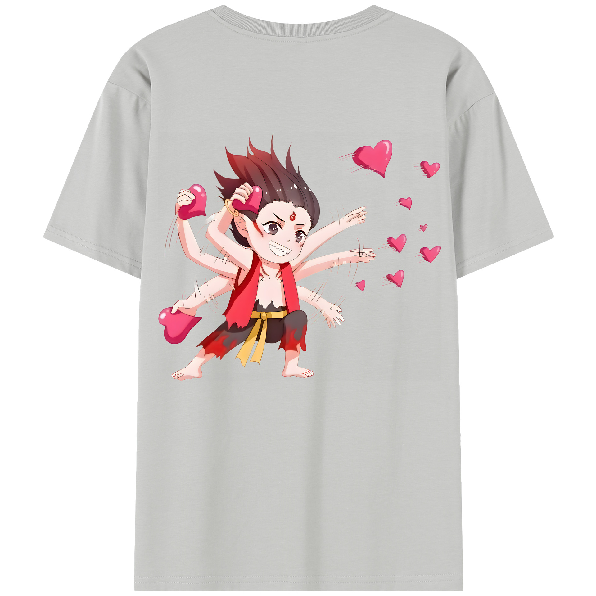 （画像用） Ne Zha 2 ナタ 魔童の大暴れ 綿100％半袖Tシャツ（背面プリント）
