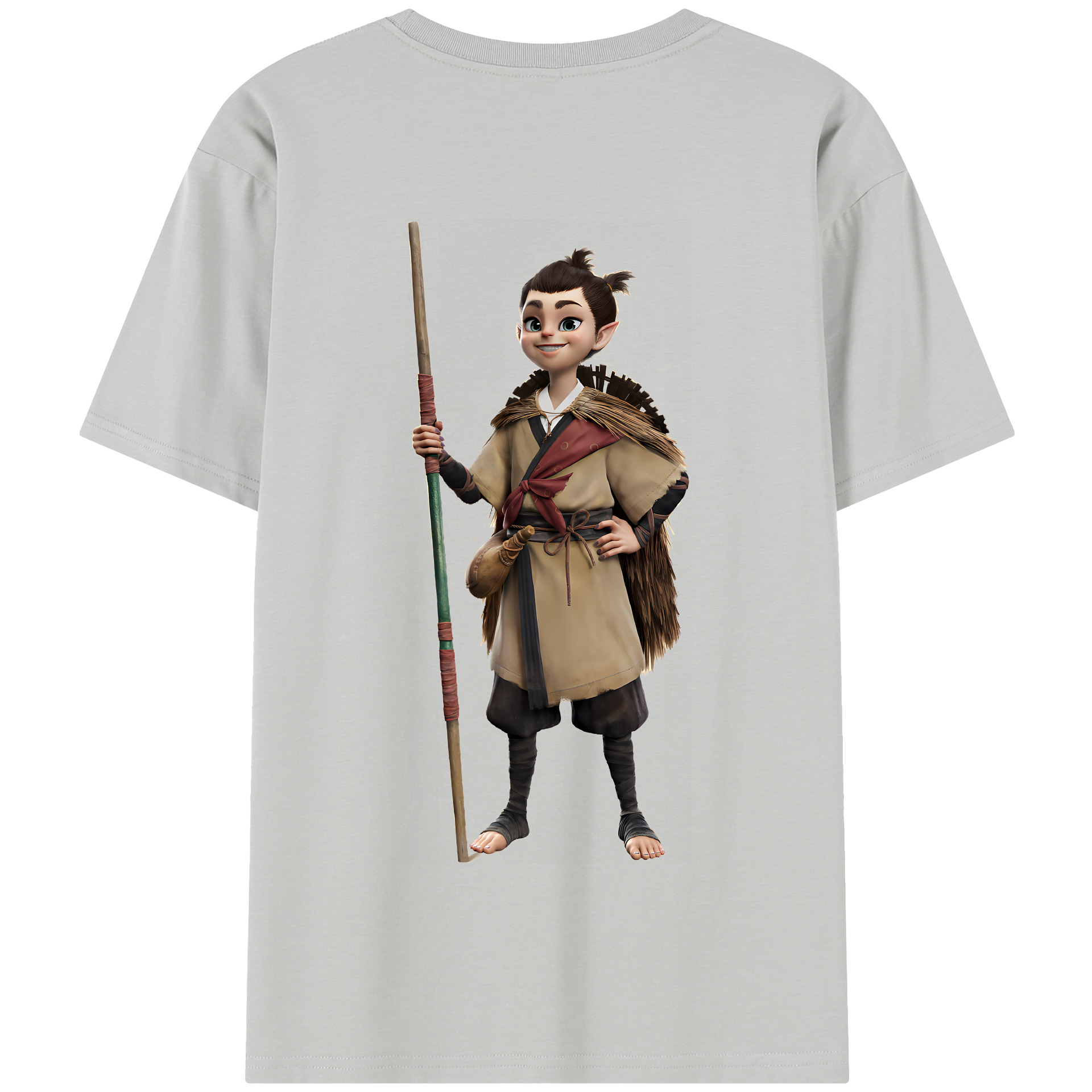 （画像用） Ne Zha 2 ナタ 魔童の大暴れ 綿100％半袖Tシャツ（背面プリント）