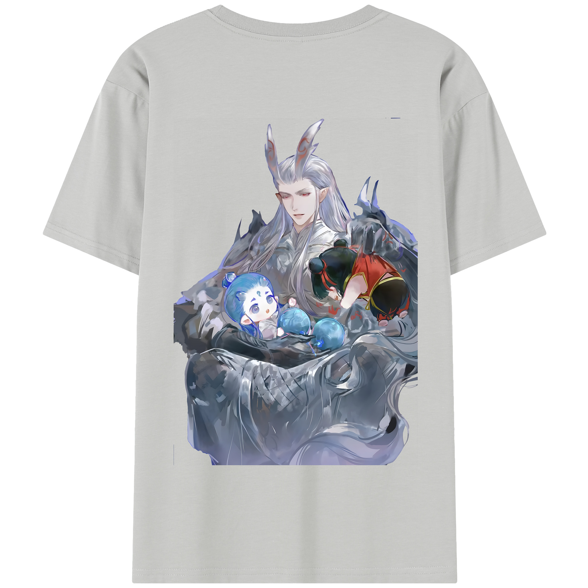 （画像用） Ne Zha 2 ナタ 魔童の大暴れ 綿100％半袖Tシャツ（背面プリント）