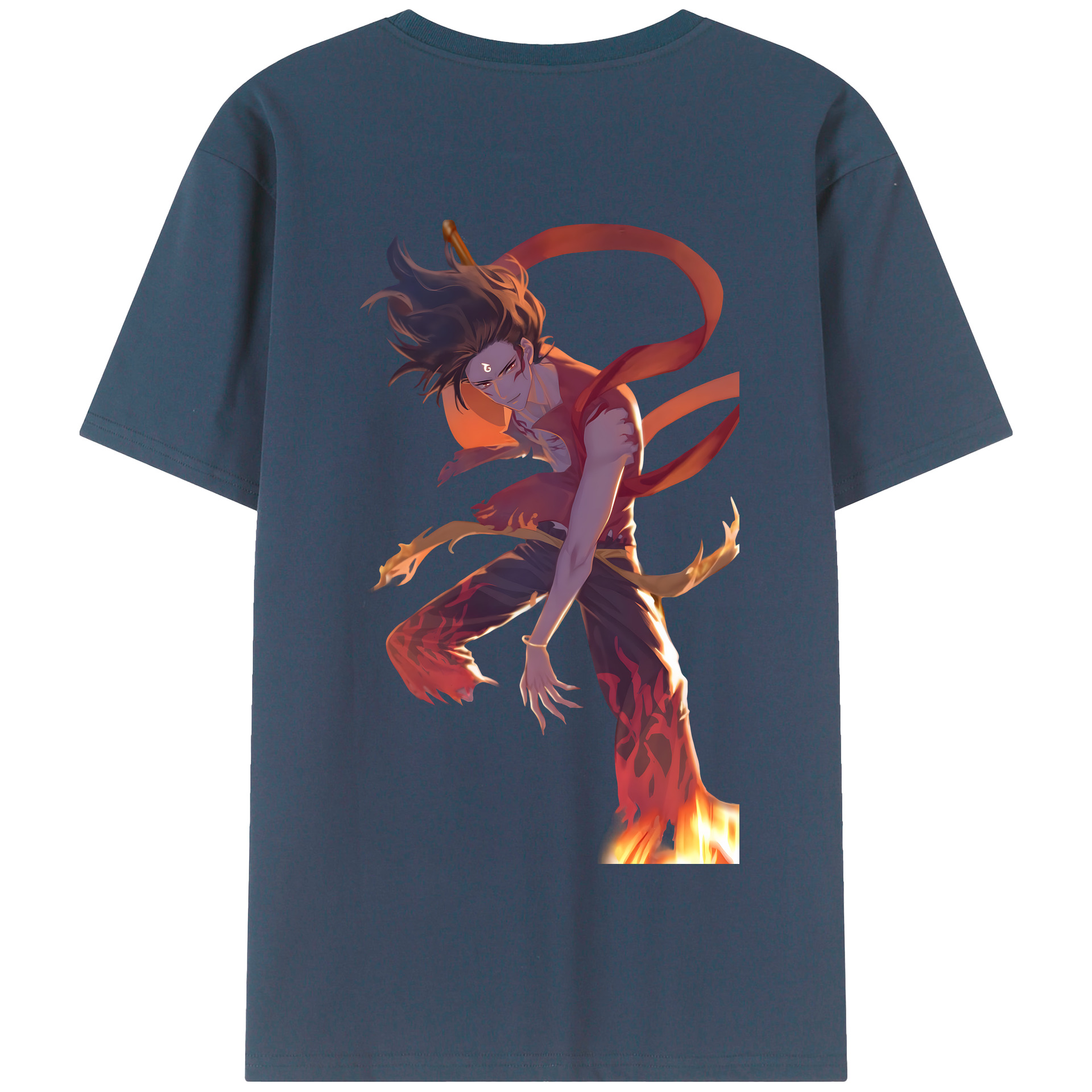 （画像用） Ne Zha 2 ナタ 魔童の大暴れ 綿100％半袖Tシャツ（背面プリント）