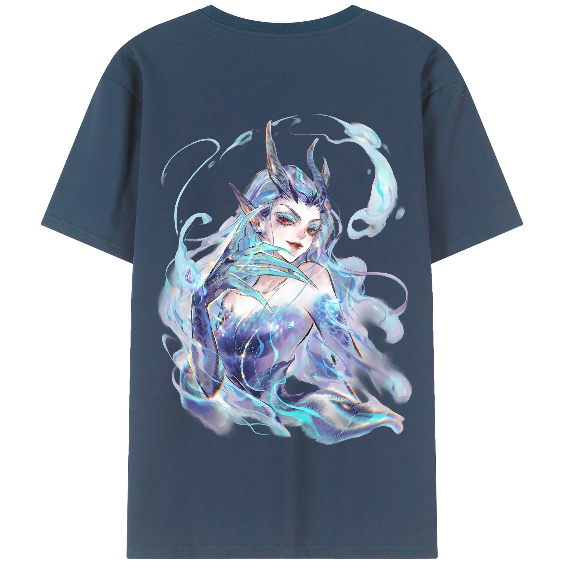 （画像用） Ne Zha 2 ナタ 魔童の大暴れ 綿100％半袖Tシャツ（背面プリント）