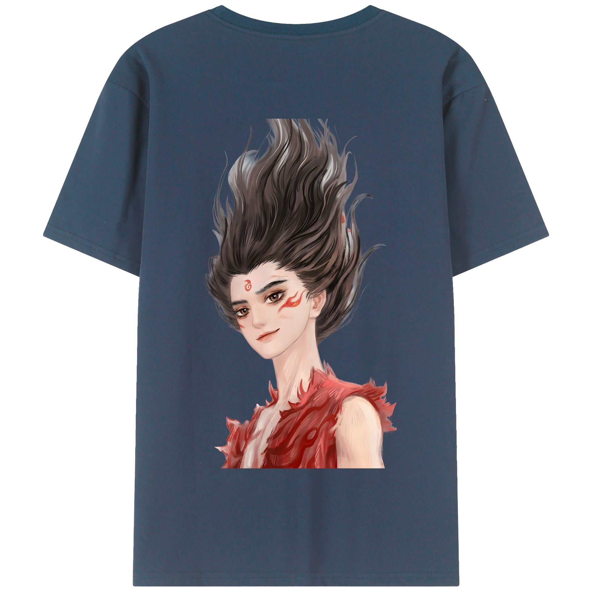 （画像用） Ne Zha 2 ナタ 魔童の大暴れ 綿100％半袖Tシャツ（背面プリント）