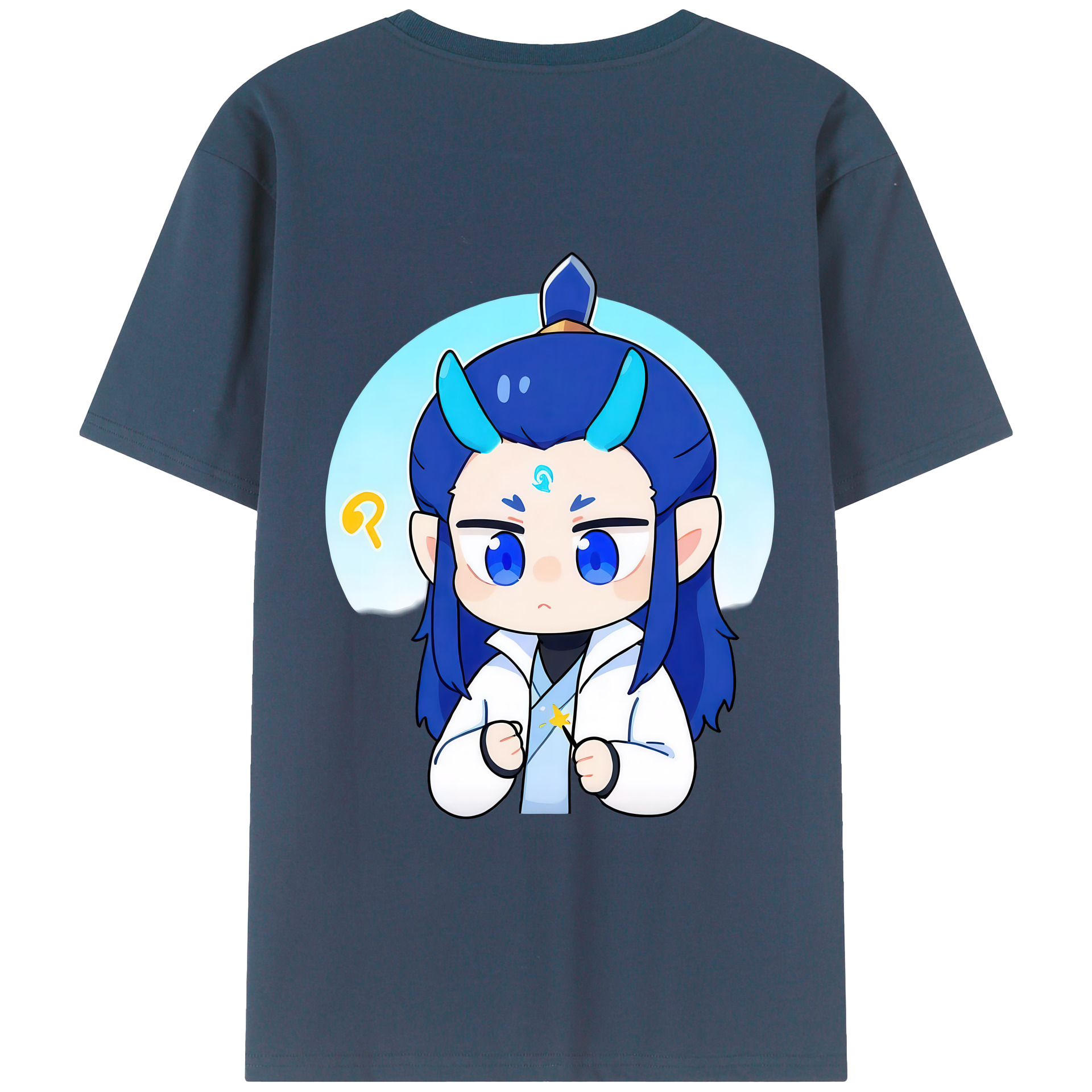 （画像用） Ne Zha 2 ナタ 魔童の大暴れ 綿100％半袖Tシャツ（背面プリント）