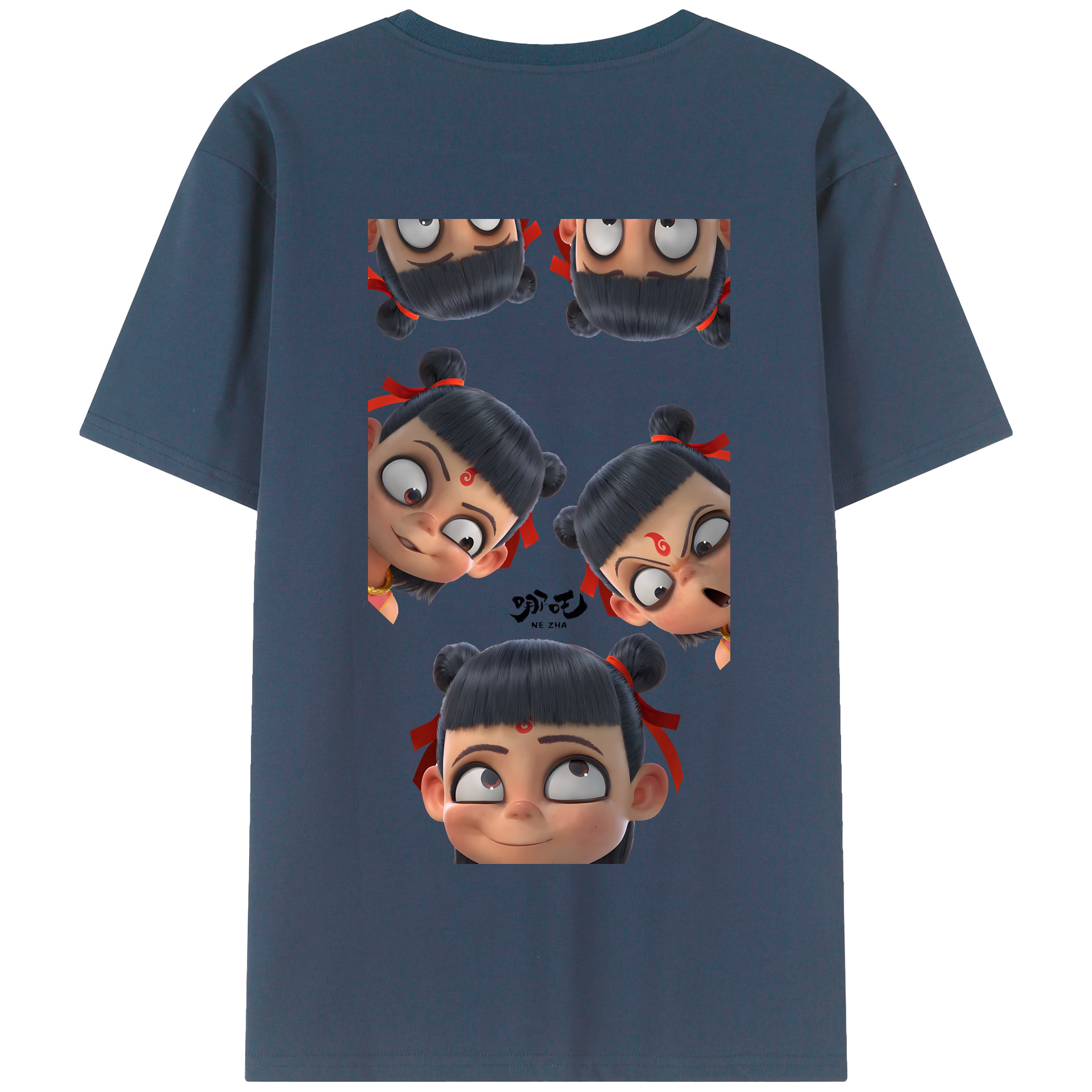 （画像用） Ne Zha 2 ナタ 魔童の大暴れ 綿100％半袖Tシャツ（背面プリント）