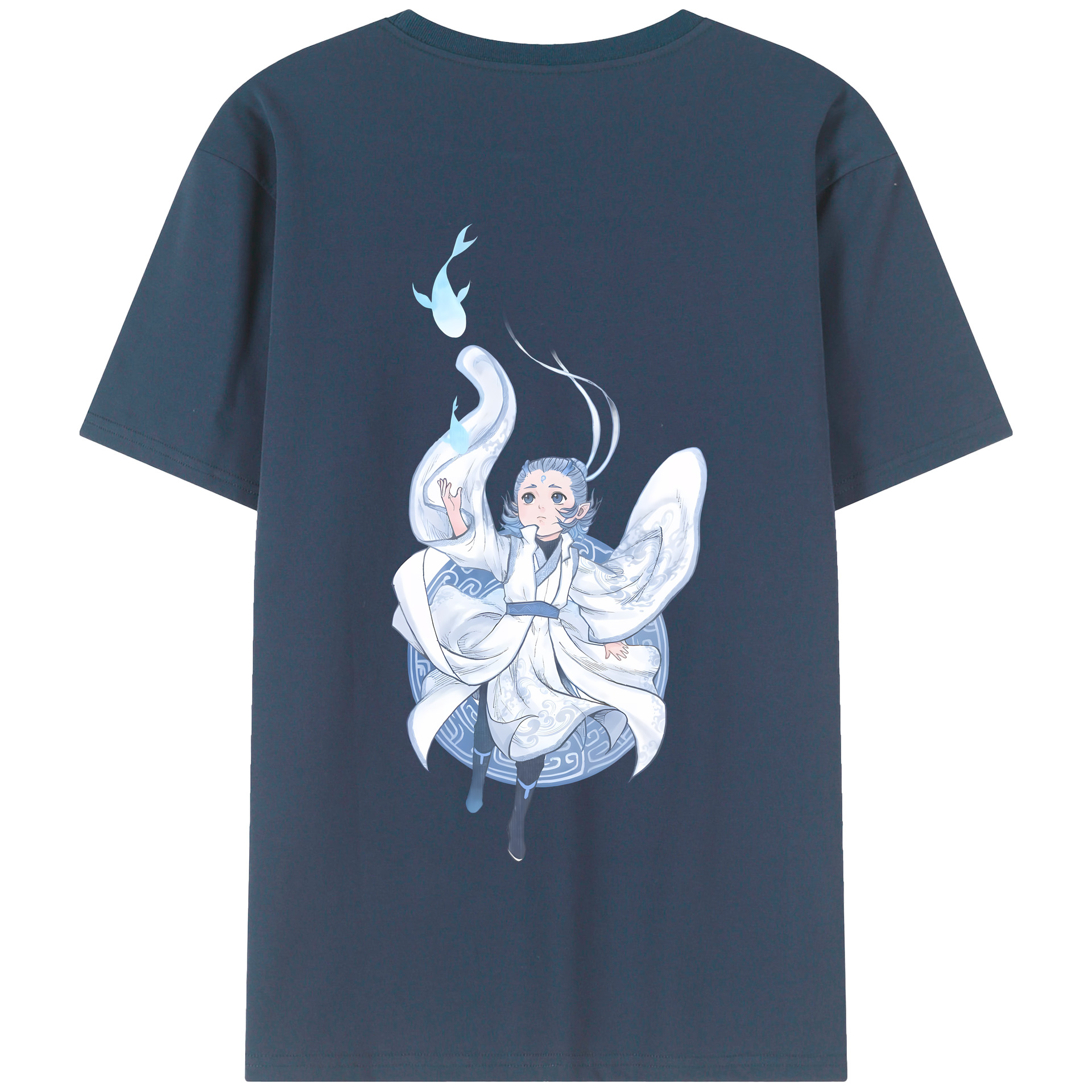 （画像用） Ne Zha 2 ナタ 魔童の大暴れ 綿100％半袖Tシャツ（背面プリント）