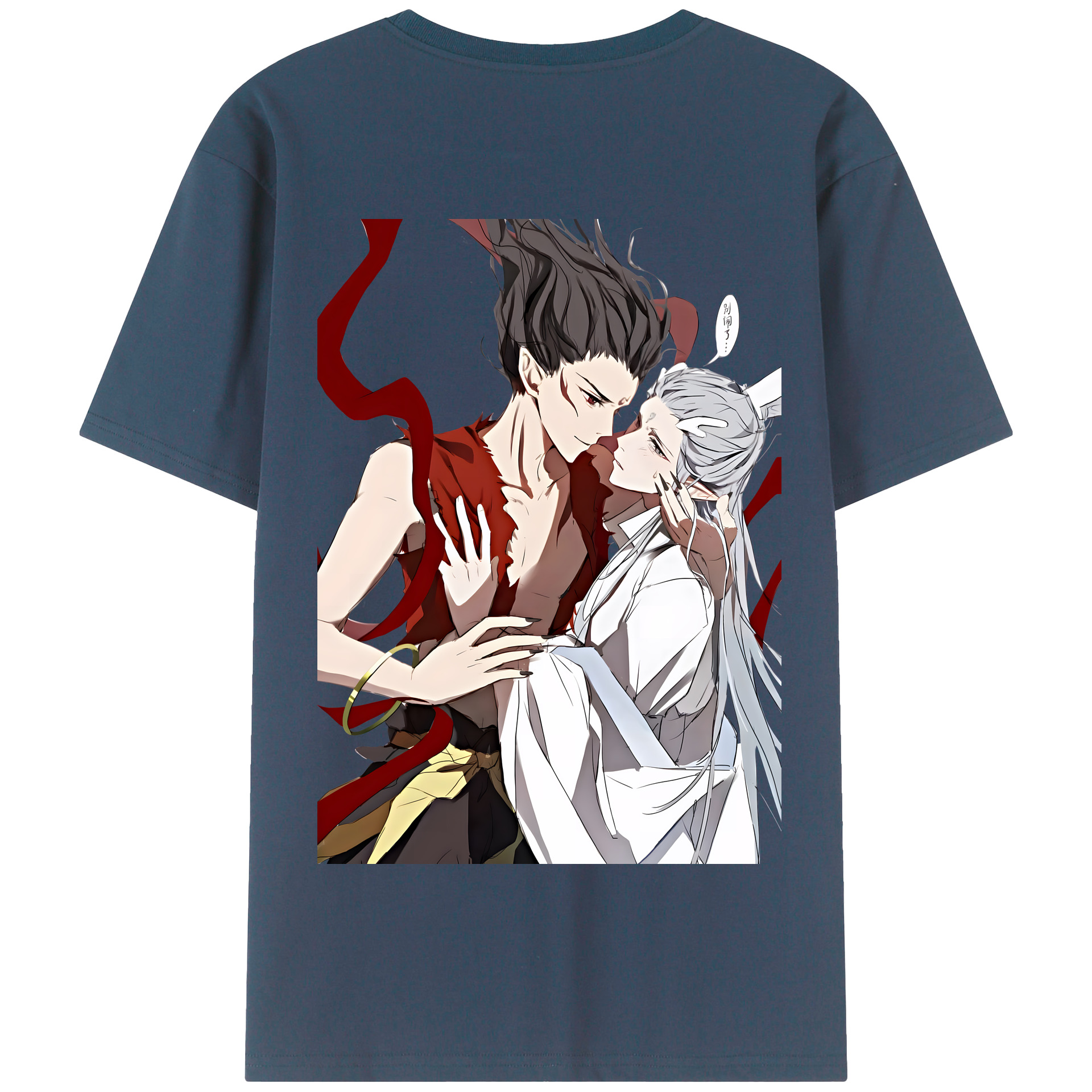 （画像用） Ne Zha 2 ナタ 魔童の大暴れ 綿100％半袖Tシャツ（背面プリント）