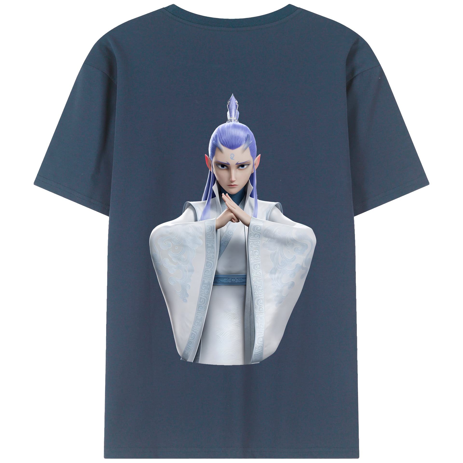 （画像用） Ne Zha 2 ナタ 魔童の大暴れ 綿100％半袖Tシャツ（背面プリント）