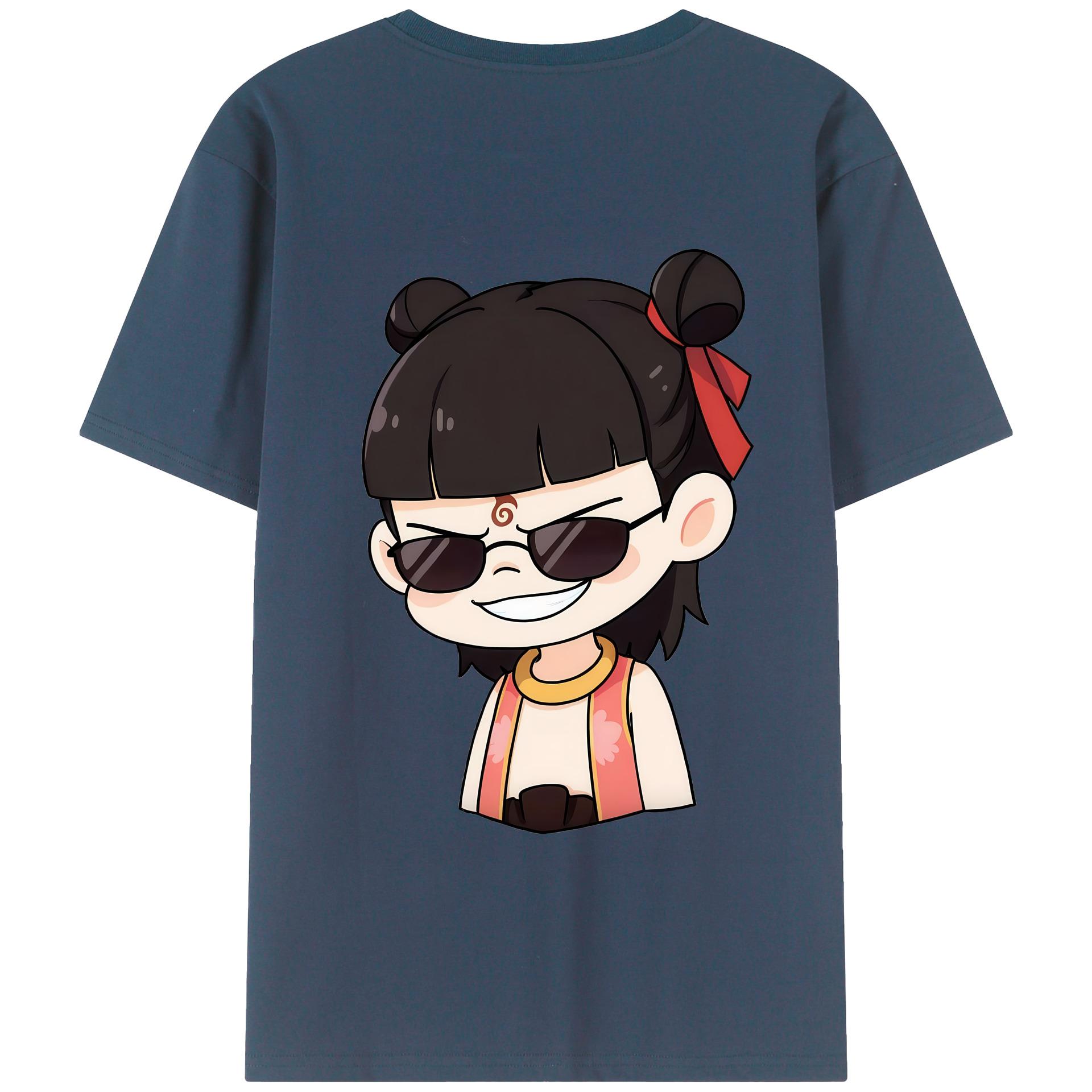 （画像用） Ne Zha 2 ナタ 魔童の大暴れ 綿100％半袖Tシャツ（背面プリント）