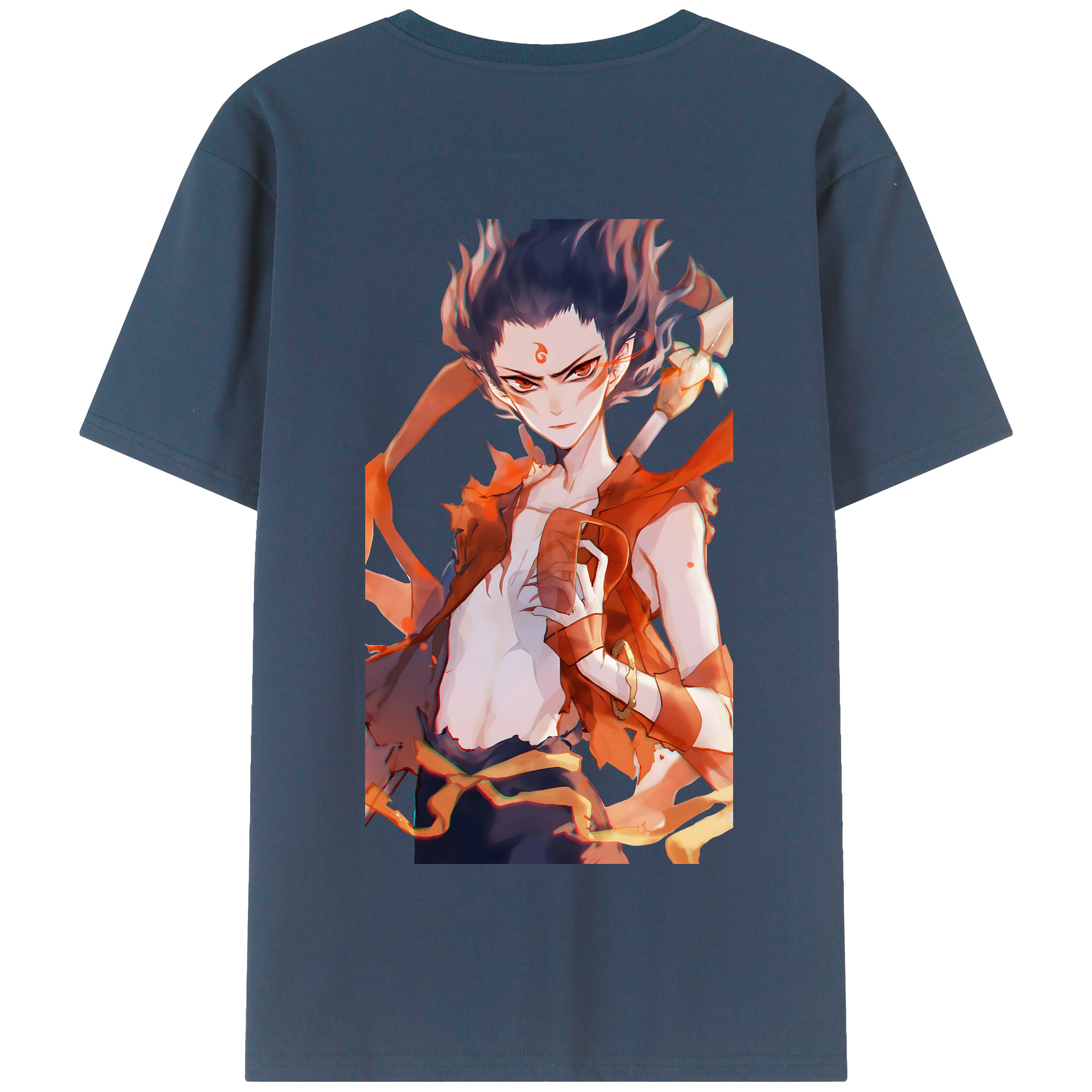 （画像用） Ne Zha 2 ナタ 魔童の大暴れ 綿100％半袖Tシャツ（背面プリント）