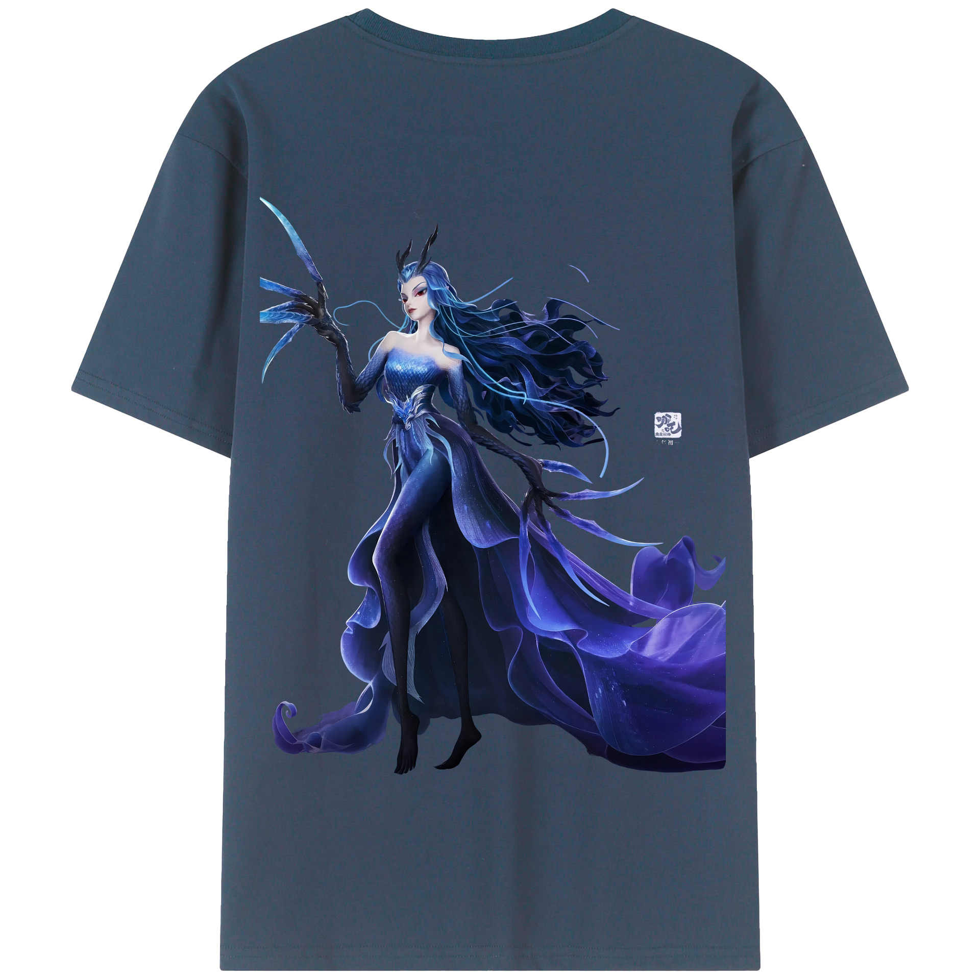 （画像用） Ne Zha 2 ナタ 魔童の大暴れ 綿100％半袖Tシャツ（背面プリント）