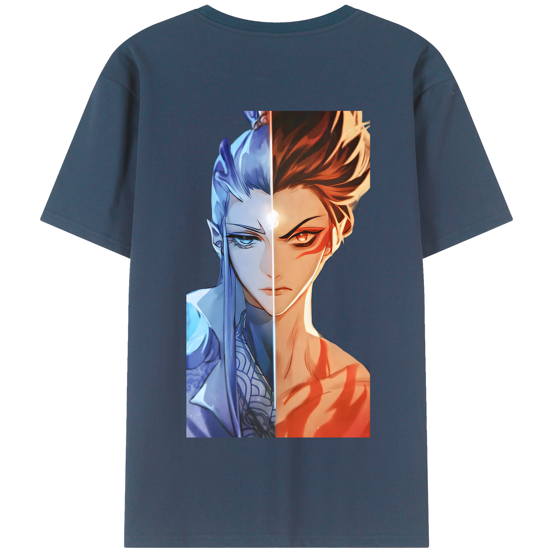 （画像用） Ne Zha 2 ナタ 魔童の大暴れ 綿100％半袖Tシャツ（背面プリント）