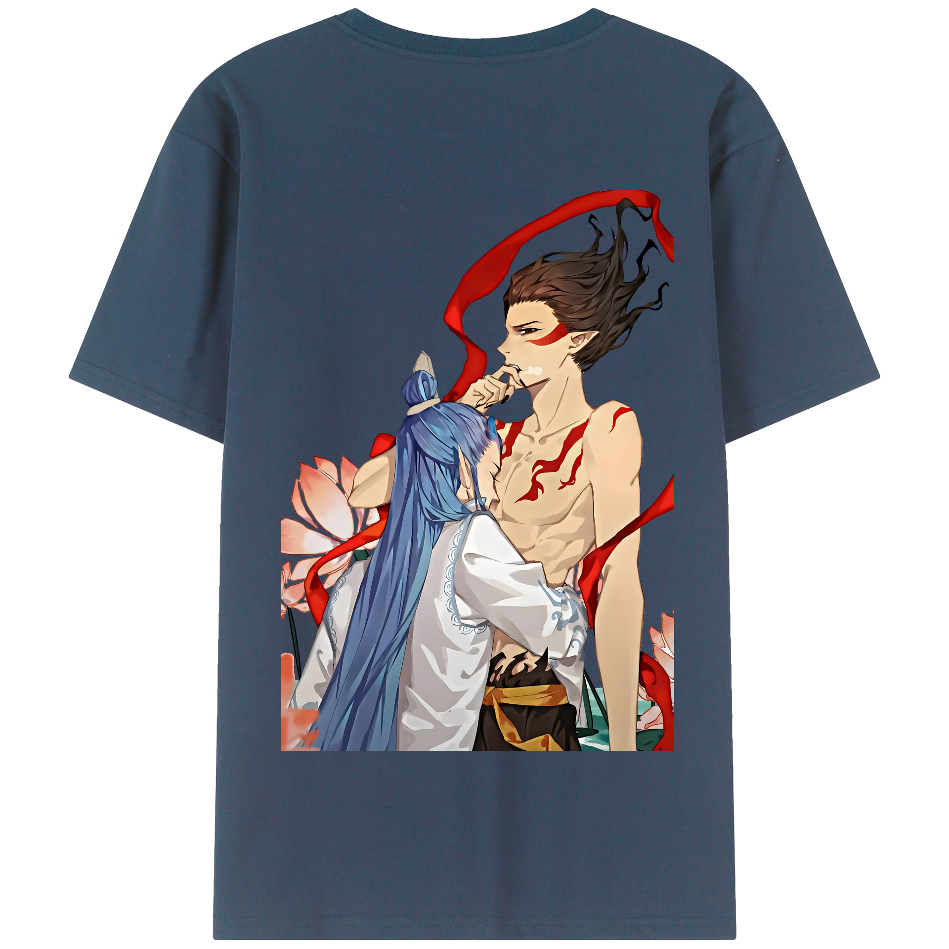 （画像用） Ne Zha 2 ナタ 魔童の大暴れ 綿100％半袖Tシャツ（背面プリント）