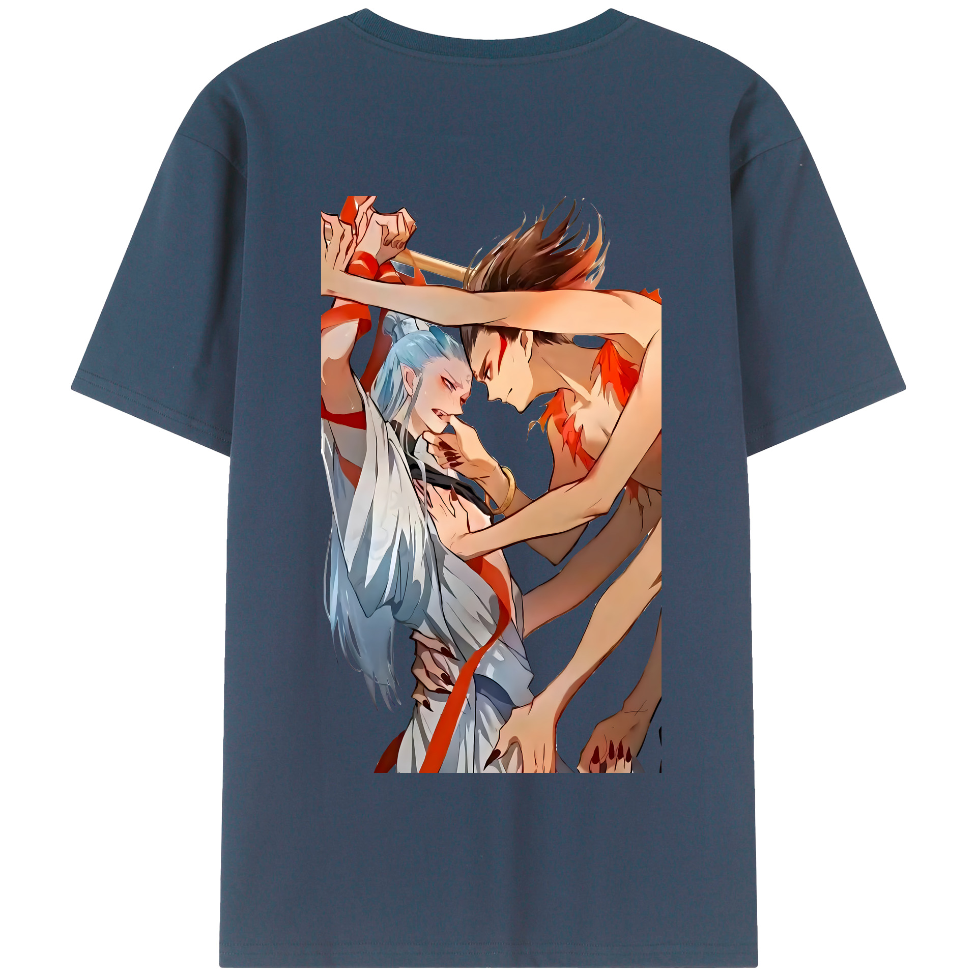 （画像用） Ne Zha 2 ナタ 魔童の大暴れ 綿100％半袖Tシャツ（背面プリント）