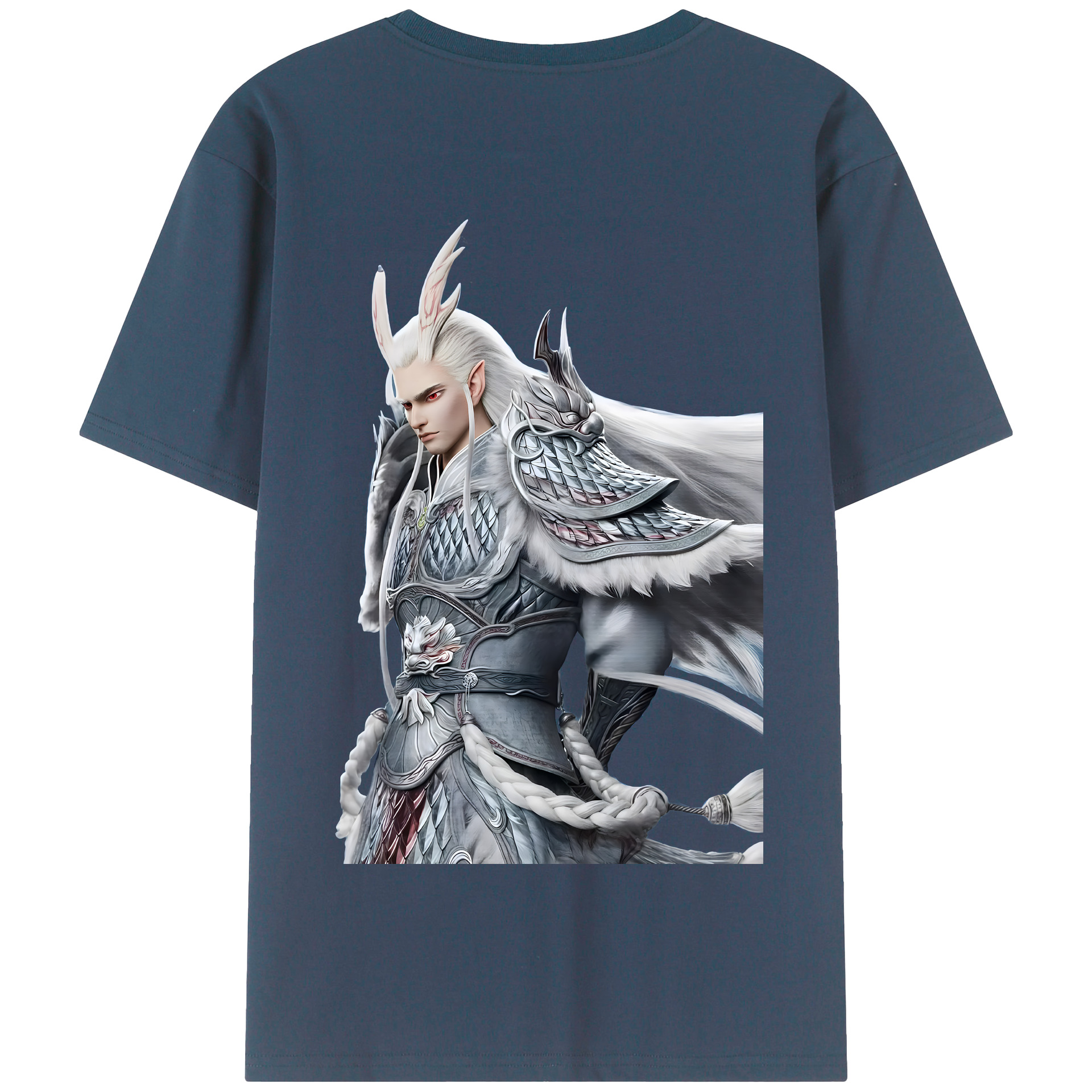 （画像用） Ne Zha 2 ナタ 魔童の大暴れ 綿100％半袖Tシャツ（背面プリント）