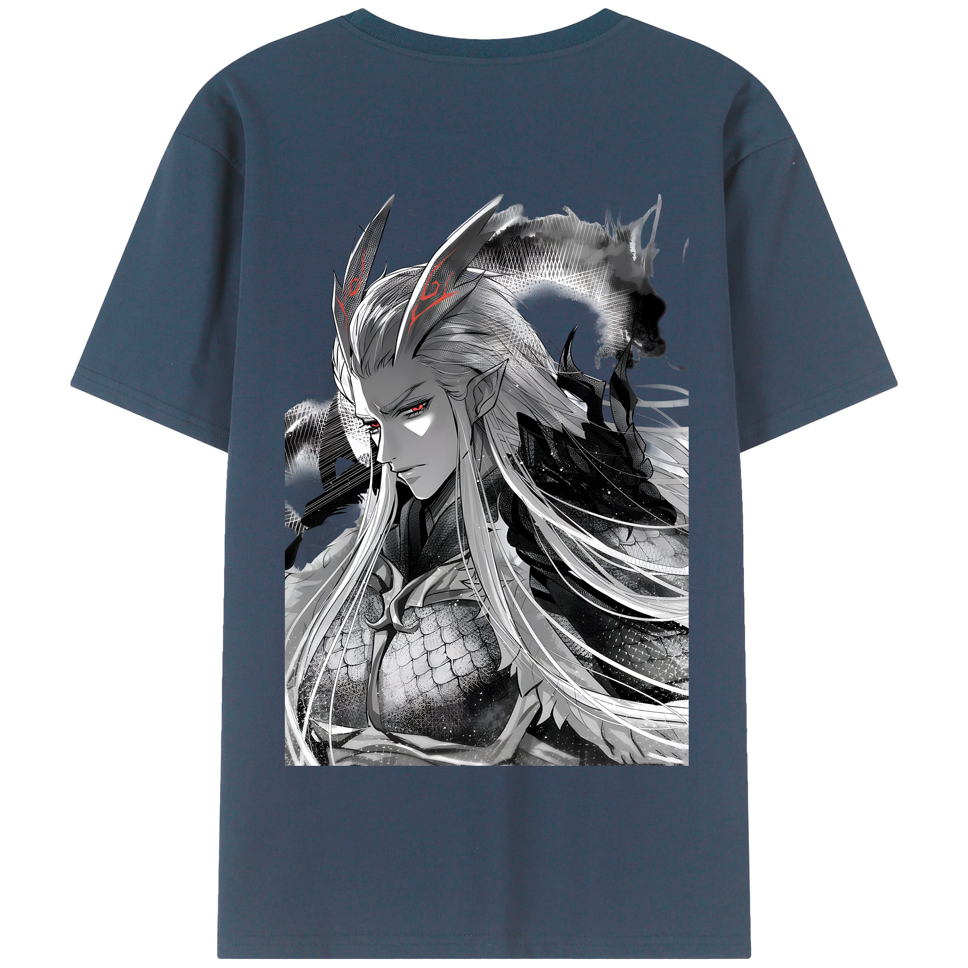 （画像用） Ne Zha 2 ナタ 魔童の大暴れ 綿100％半袖Tシャツ（背面プリント）