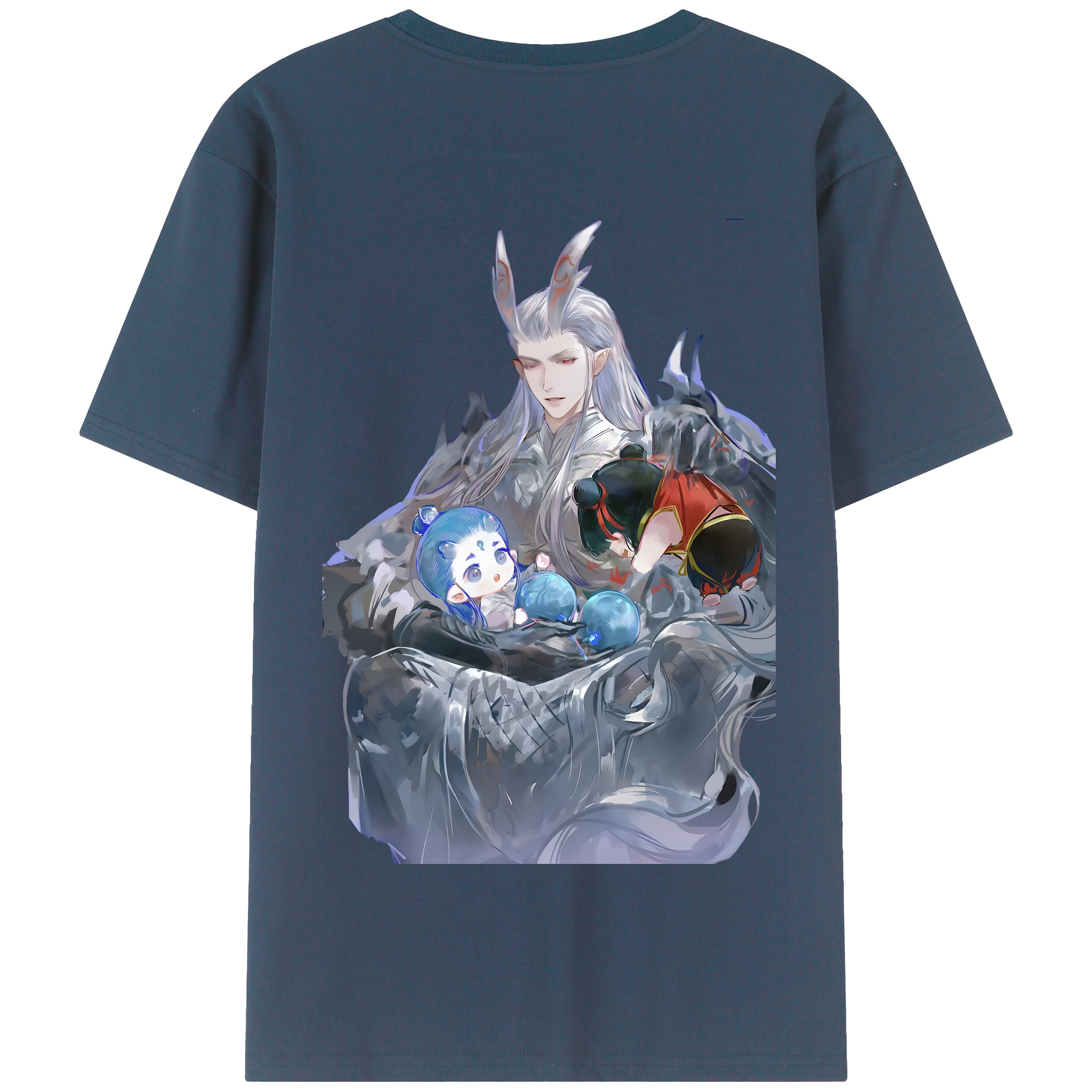 （画像用） Ne Zha 2 ナタ 魔童の大暴れ 綿100％半袖Tシャツ（背面プリント）
