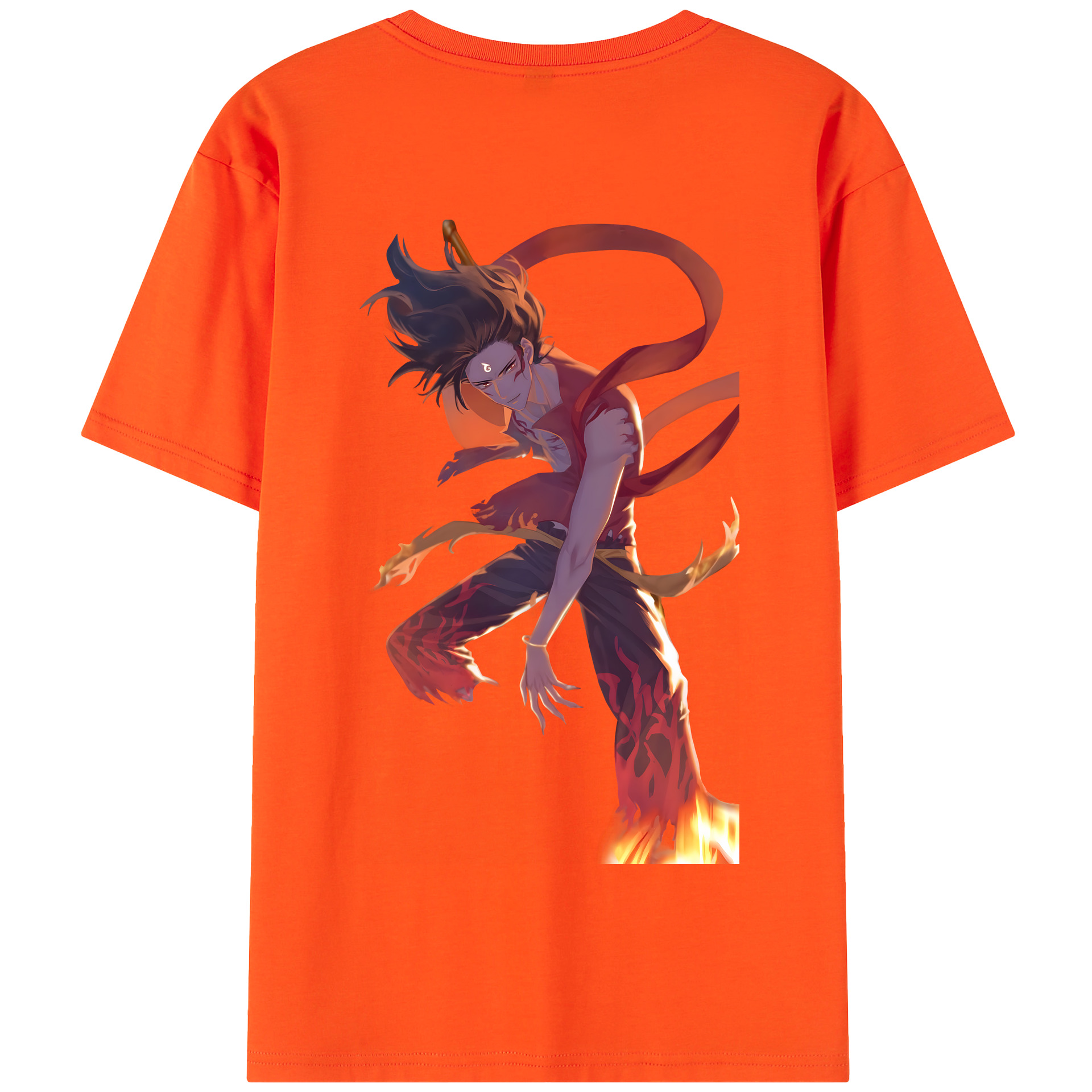 （画像用） Ne Zha 2 ナタ 魔童の大暴れ 綿100％半袖Tシャツ（背面プリント）
