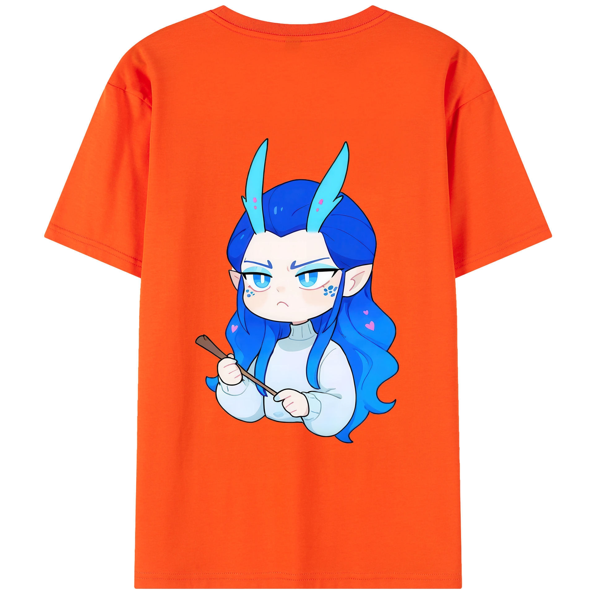 （画像用） Ne Zha 2 ナタ 魔童の大暴れ 綿100％半袖Tシャツ（背面プリント）