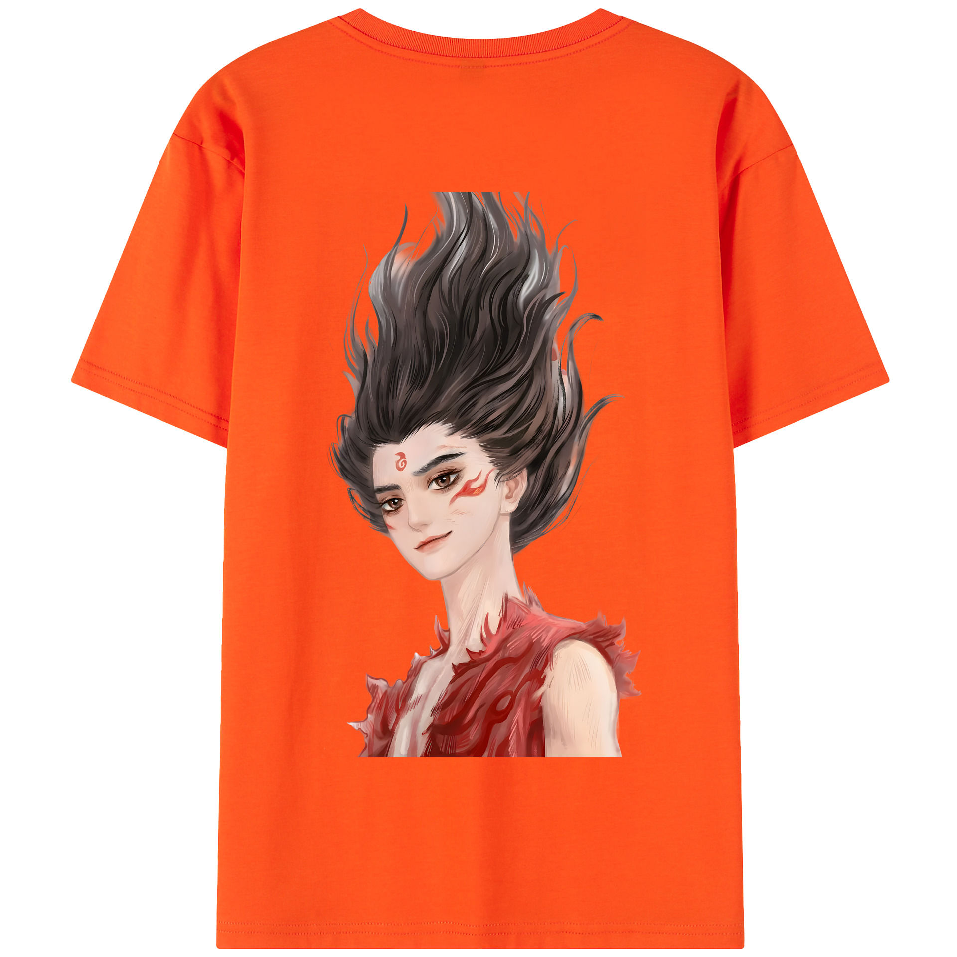 （画像用） Ne Zha 2 ナタ 魔童の大暴れ 綿100％半袖Tシャツ（背面プリント）