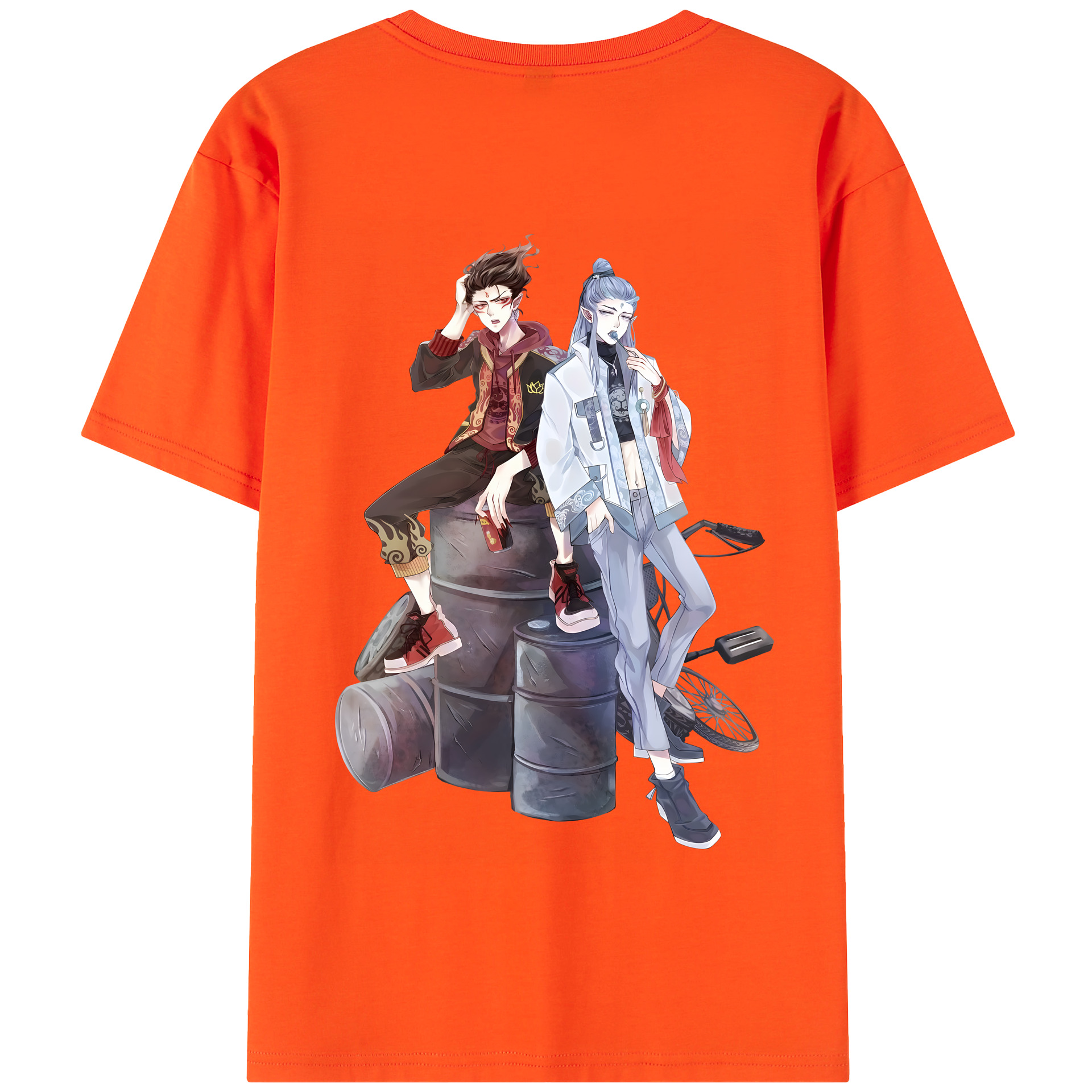 （画像用） Ne Zha 2 ナタ 魔童の大暴れ 綿100％半袖Tシャツ（背面プリント）