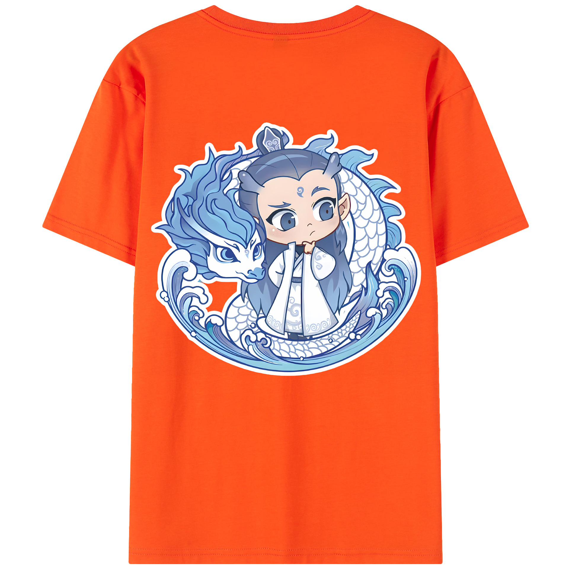 （画像用） Ne Zha 2 ナタ 魔童の大暴れ 綿100％半袖Tシャツ（背面プリント）