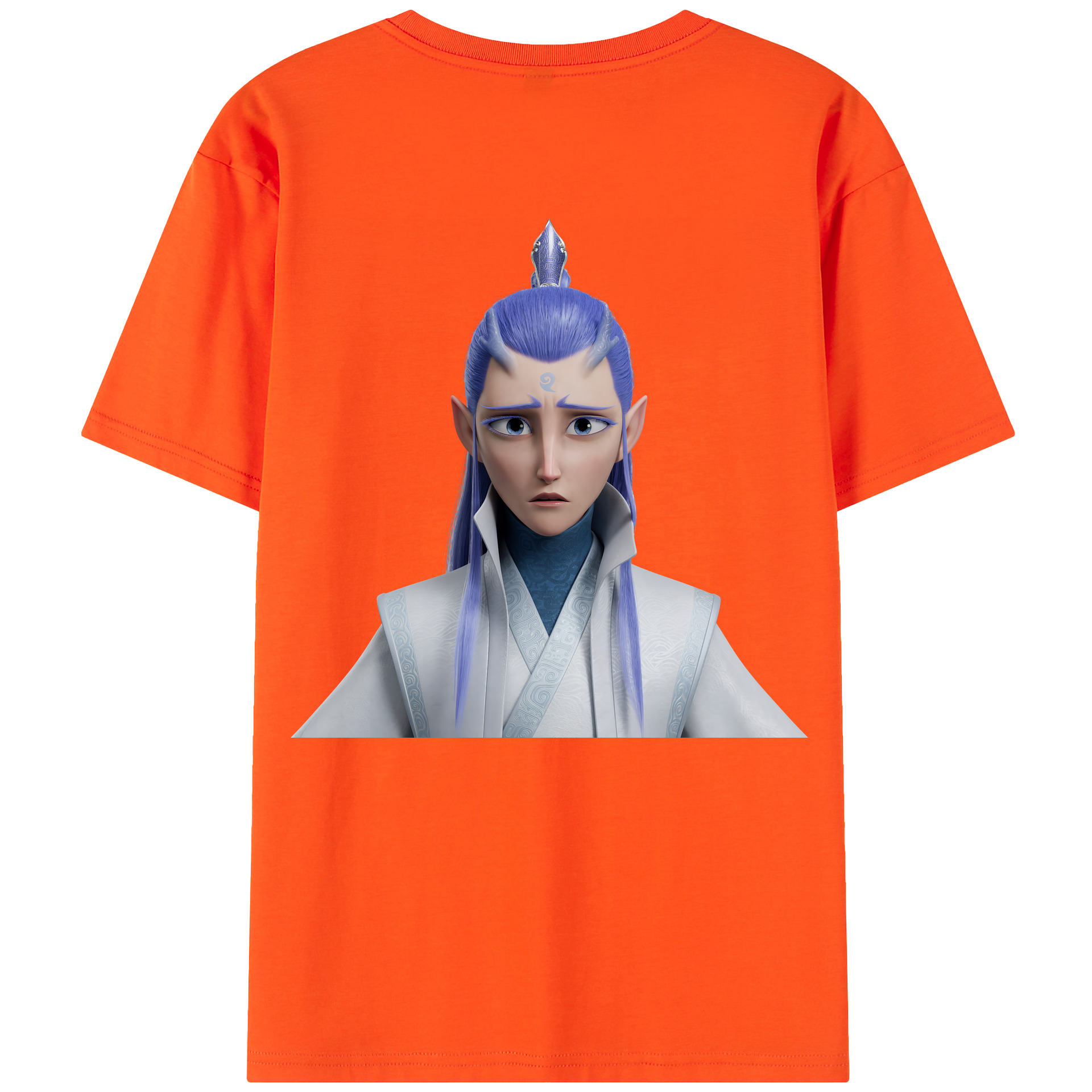 （画像用） Ne Zha 2 ナタ 魔童の大暴れ 綿100％半袖Tシャツ（背面プリント）