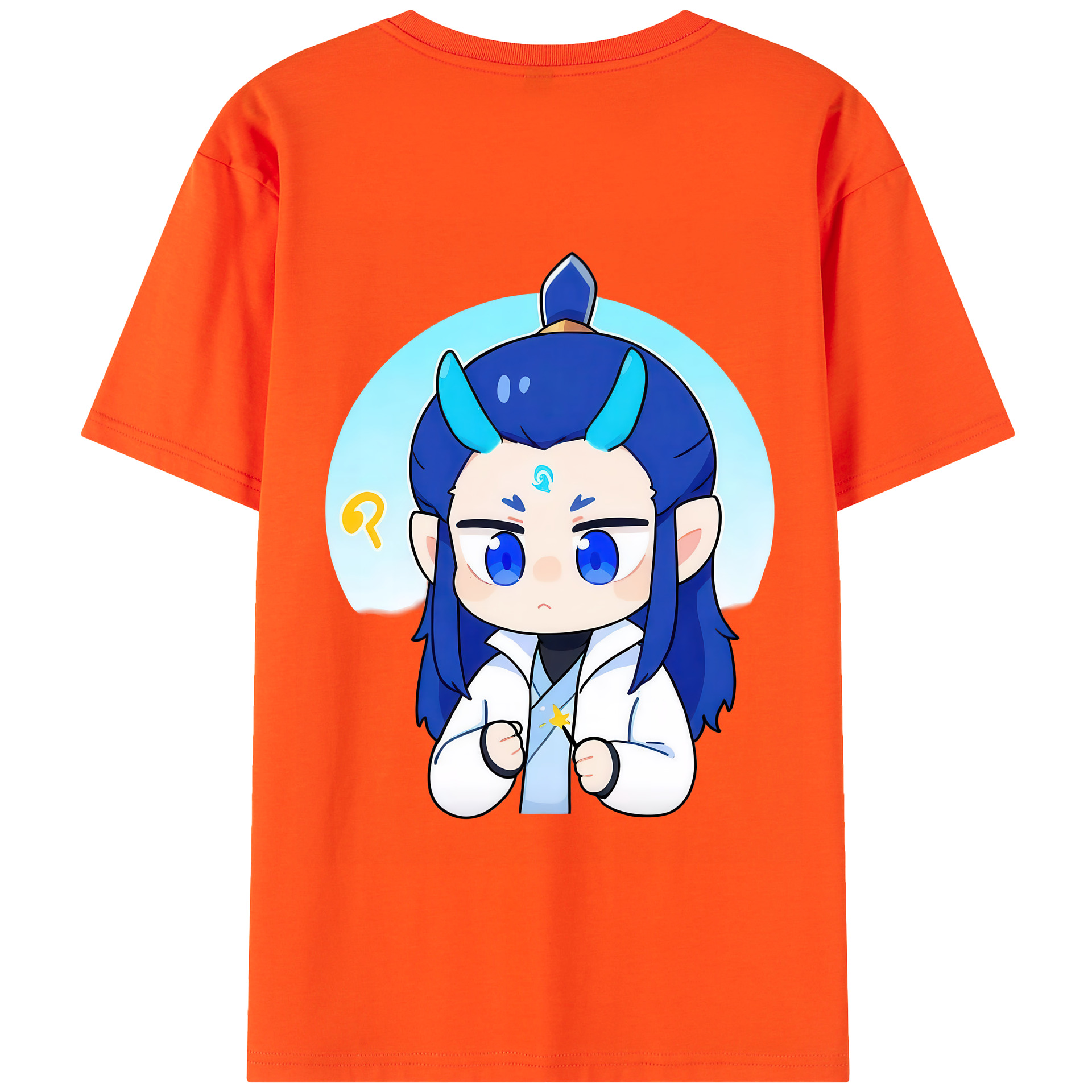 （画像用） Ne Zha 2 ナタ 魔童の大暴れ 綿100％半袖Tシャツ（背面プリント）