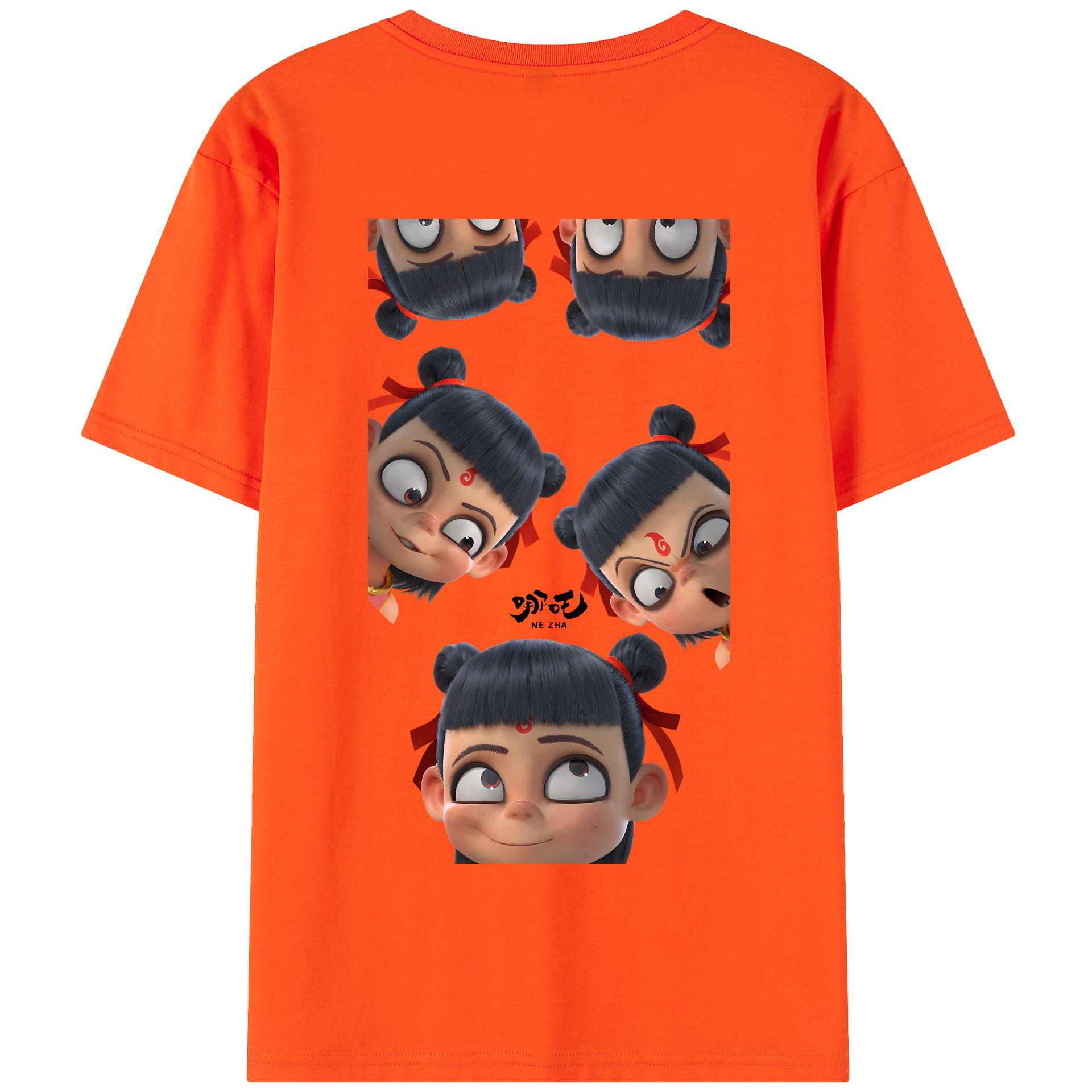 （画像用） Ne Zha 2 ナタ 魔童の大暴れ 綿100％半袖Tシャツ（背面プリント）